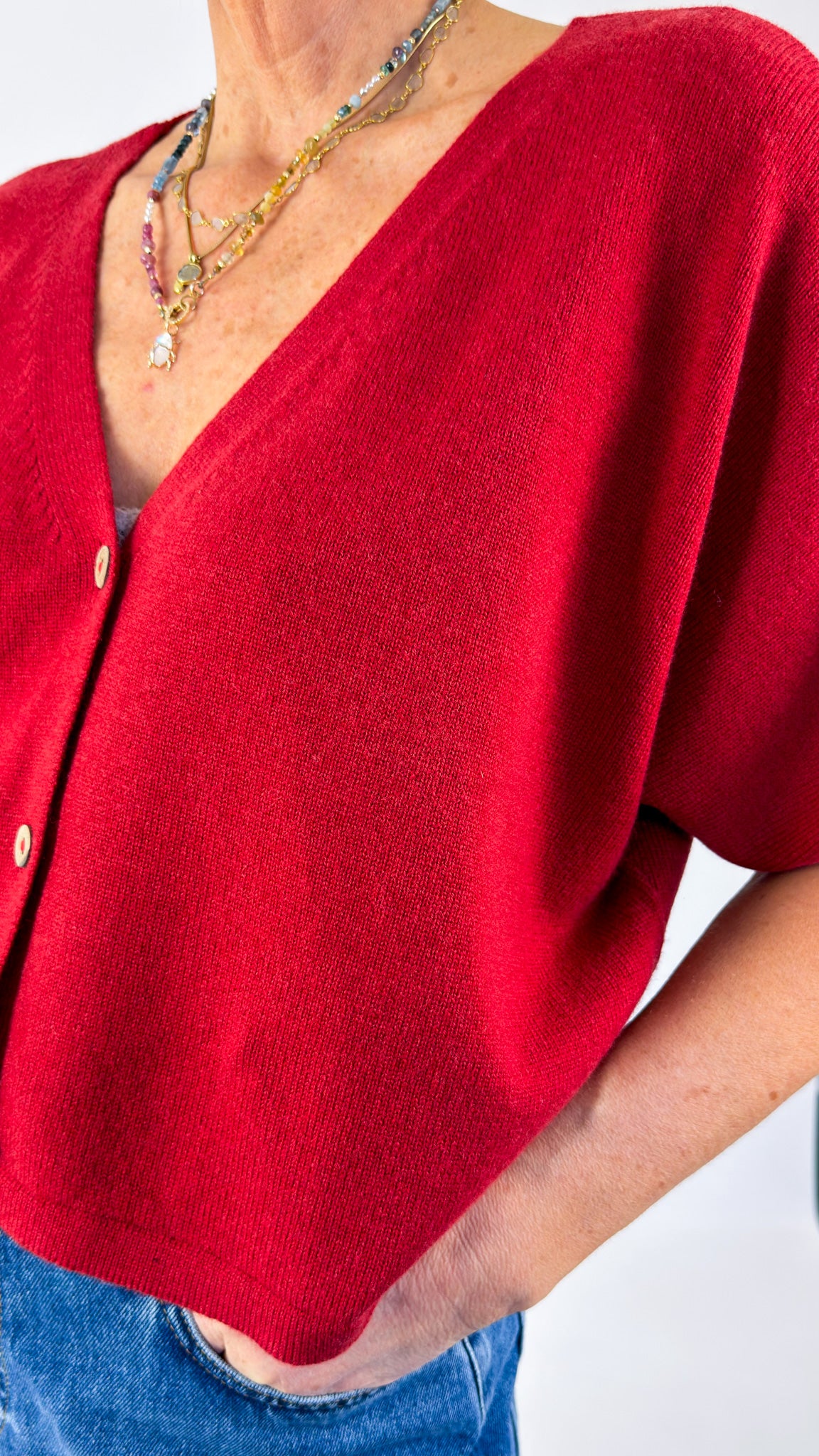 Cordelia James Nano Mix Cardigan Rust