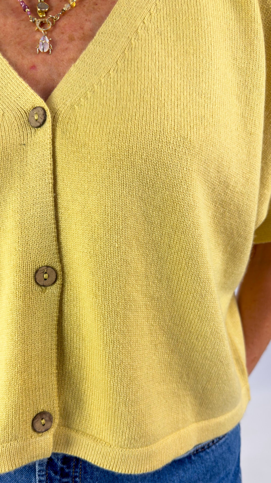 Cordelia James Nano Mix Cardigan Turmeric