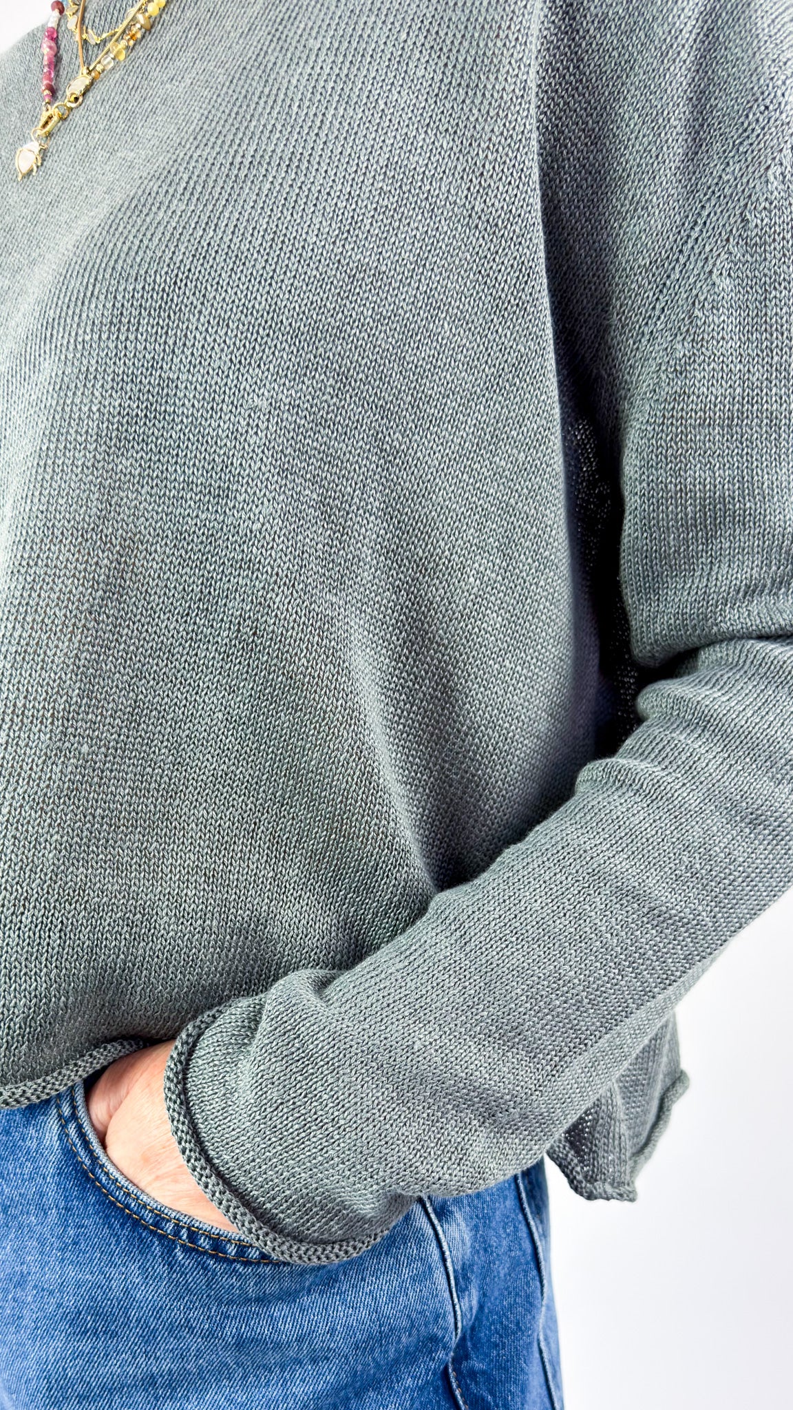 Cordelia James Pea Linen Jumper Smoke