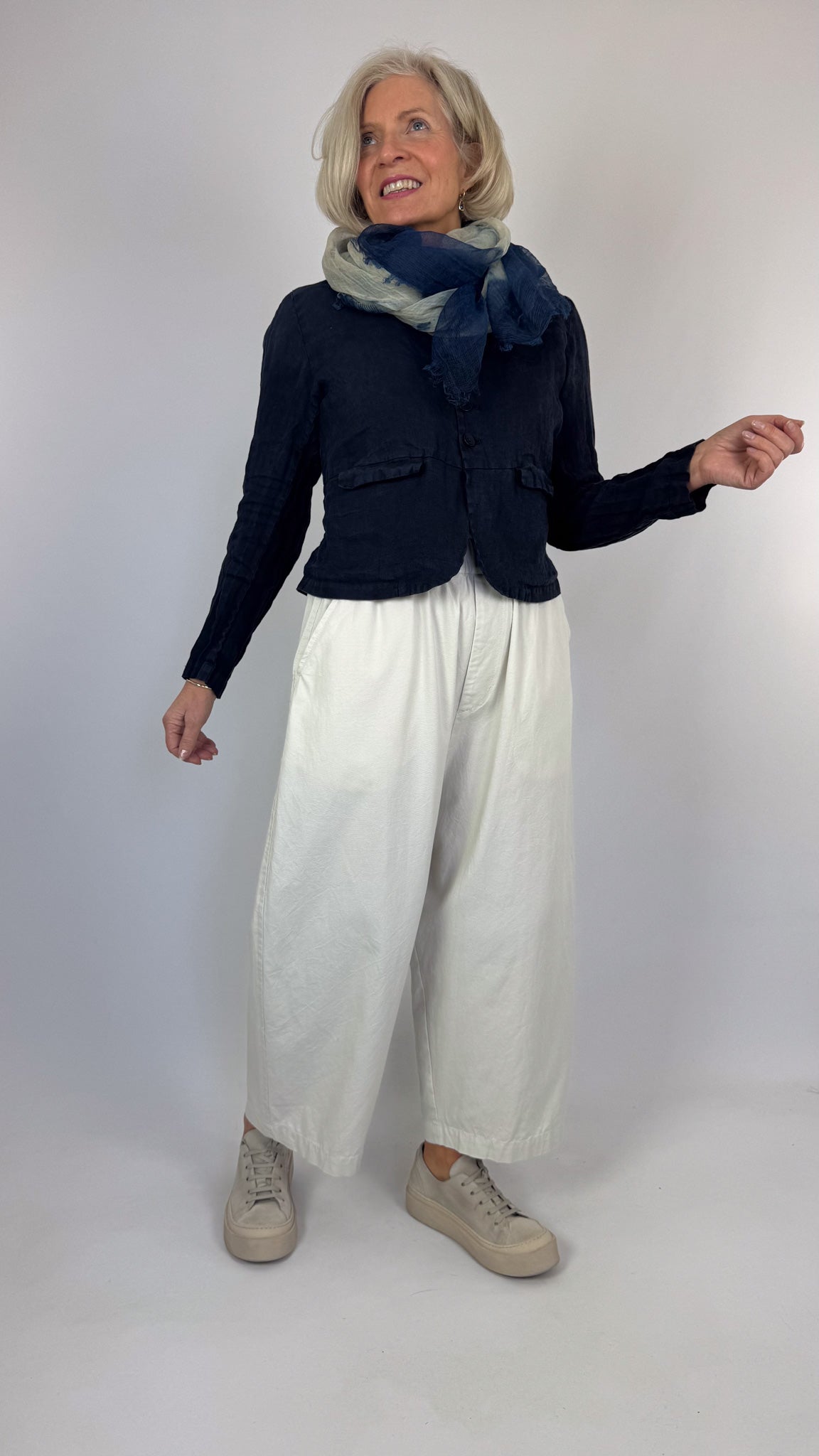 Pas De Calais 0651 Willow Dye Scarf Indigo