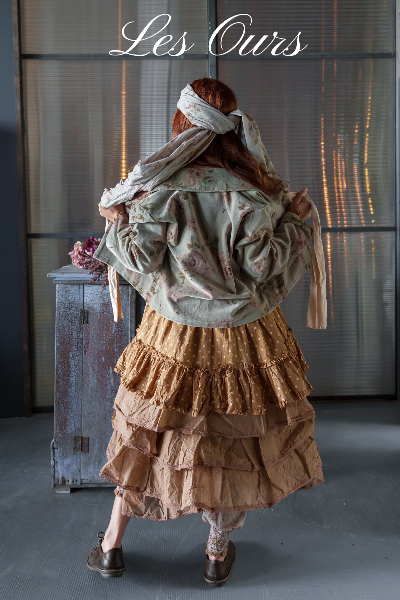 Les Ours Enoa Jacket Sage Flowers PRE-ORDER