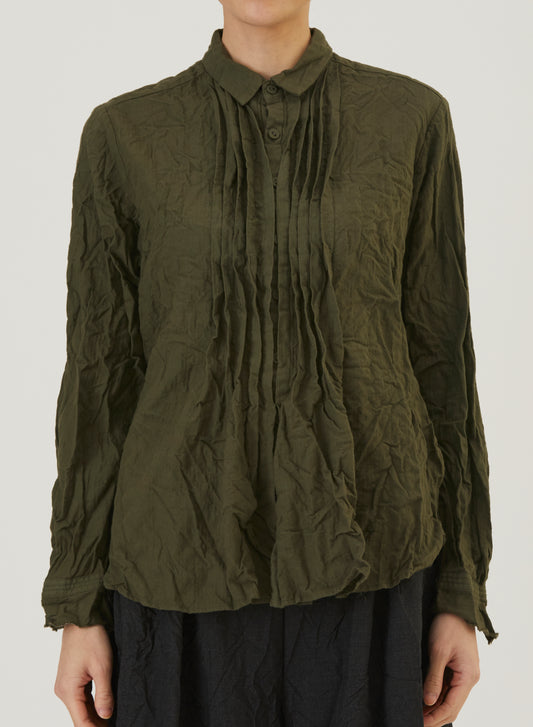 Pas De Calais 6850 Pin-Tuck Blouse Khaki PRE-ORDER
