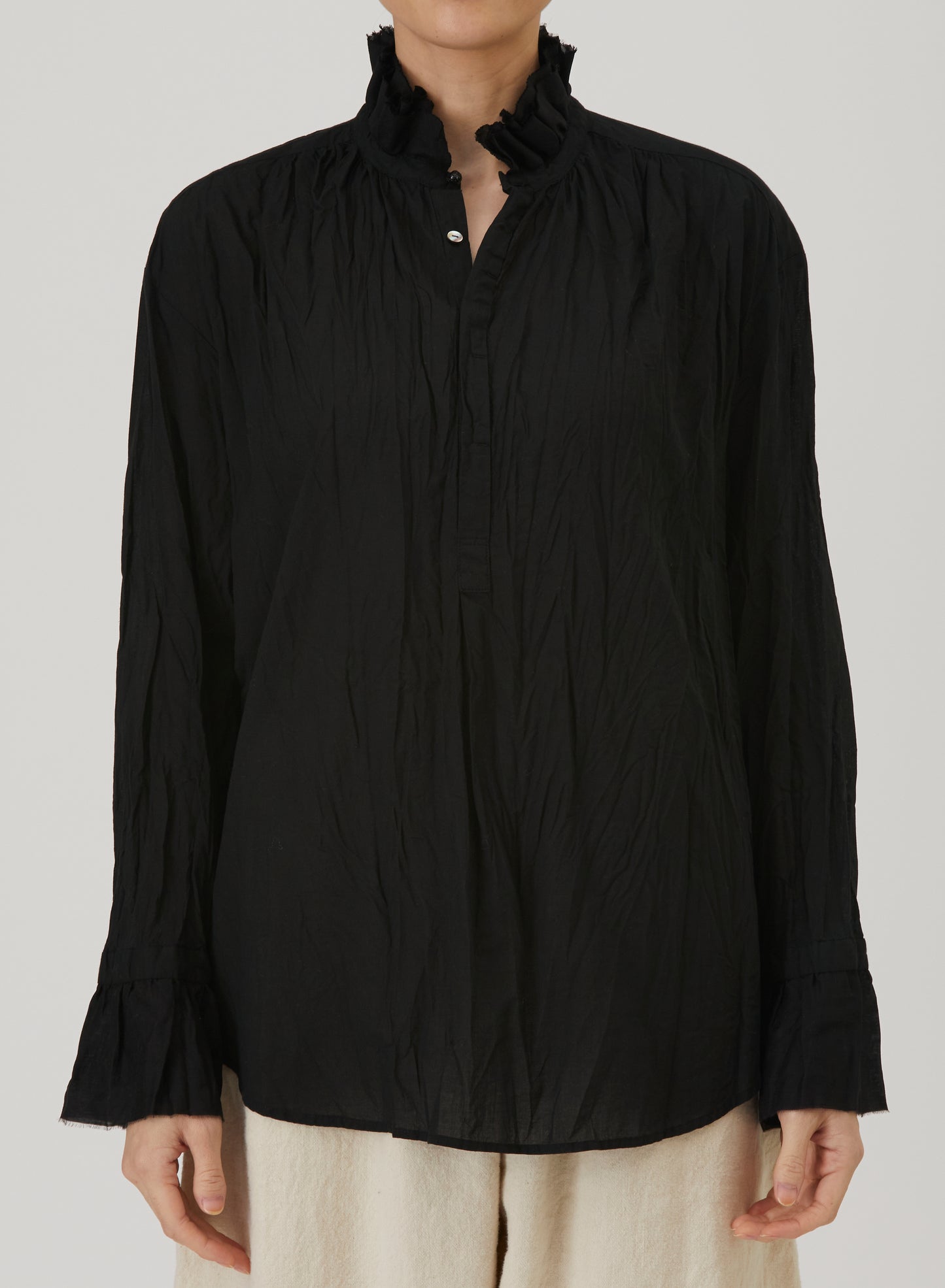 Pas De Calais 6862 Ruffle Blouse Black PRE-ORDER