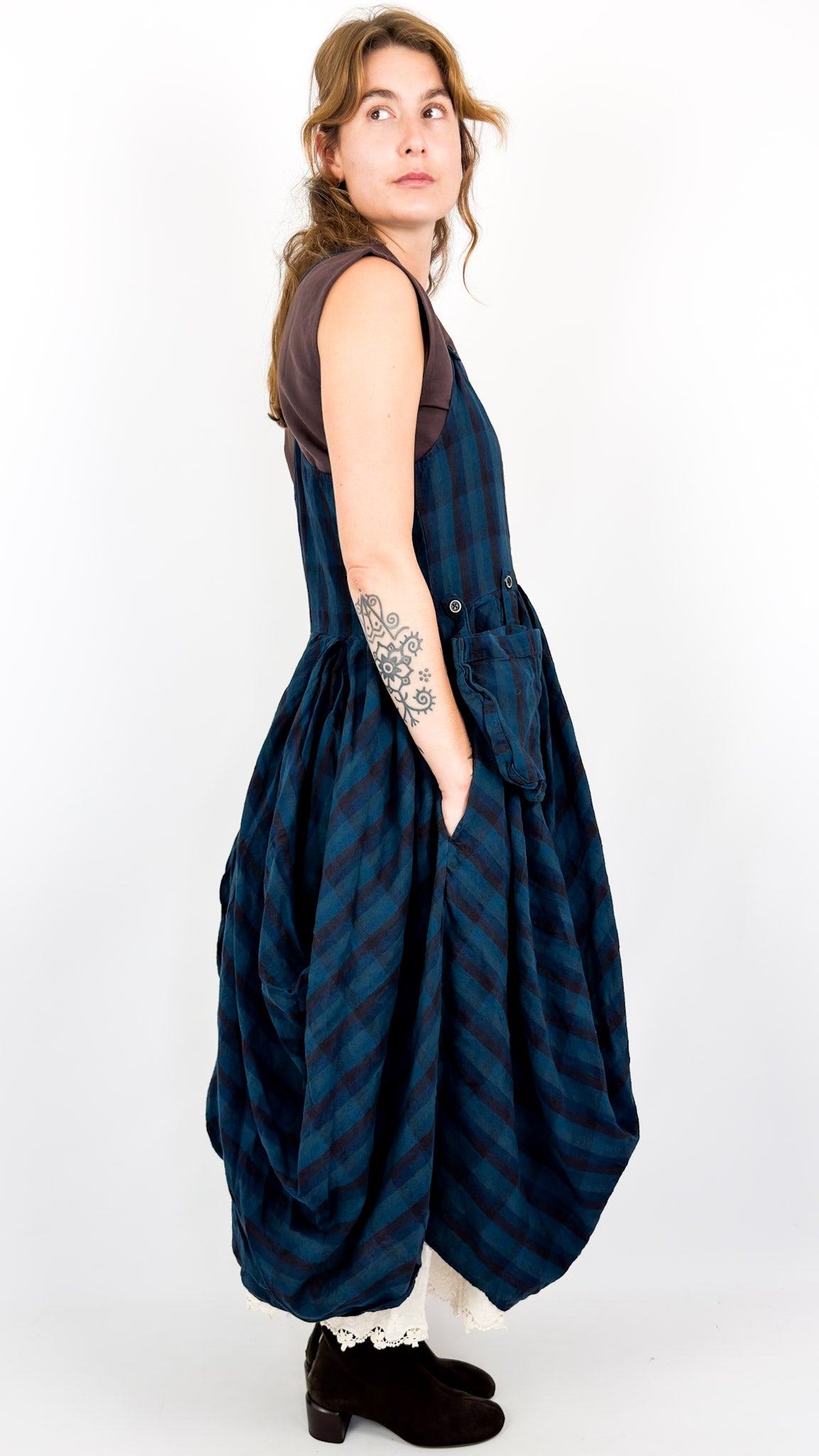 Ewa I Walla Kyra Dress Blue Check
