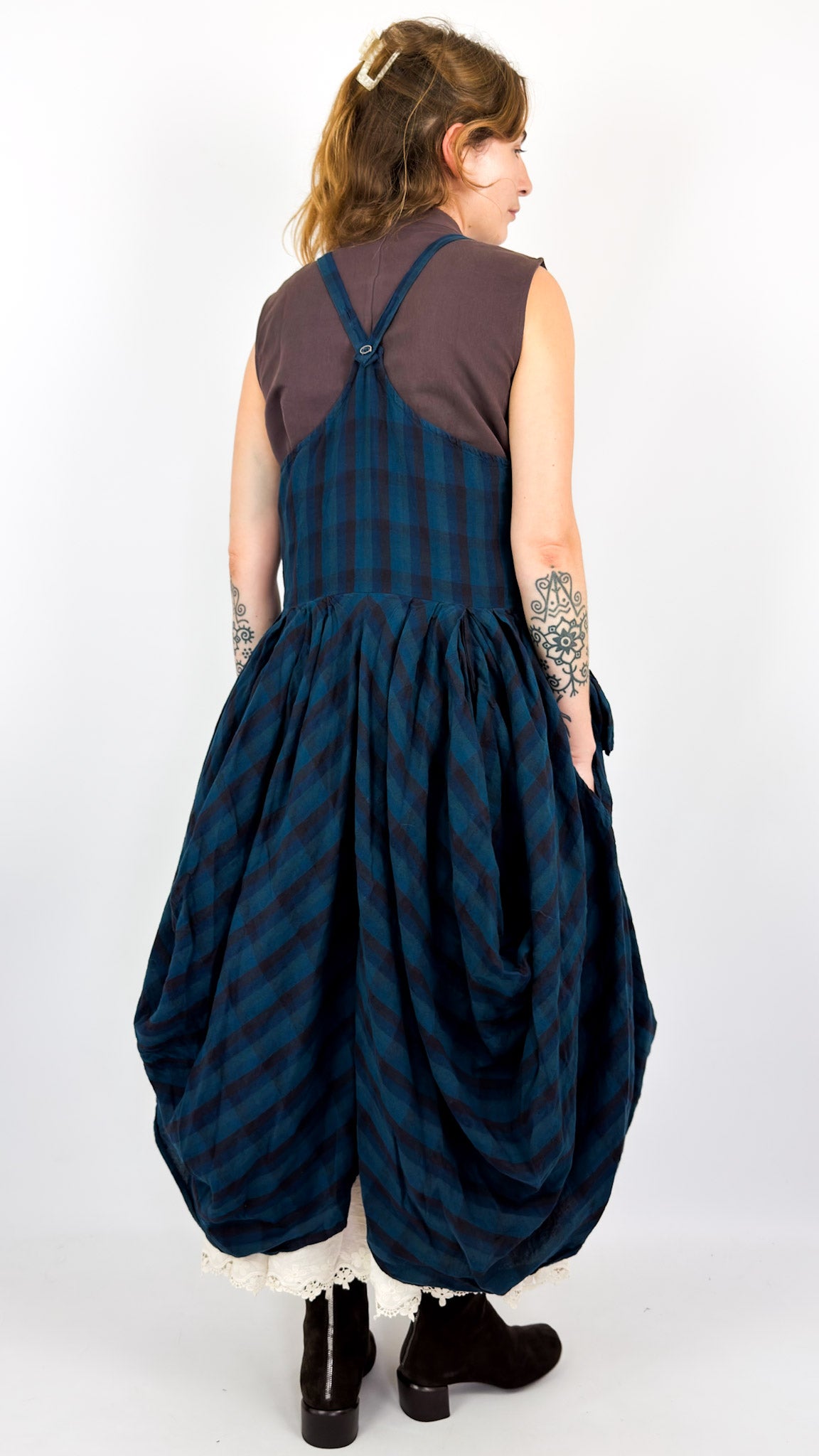 Ewa I Walla Kyra Dress Blue Check