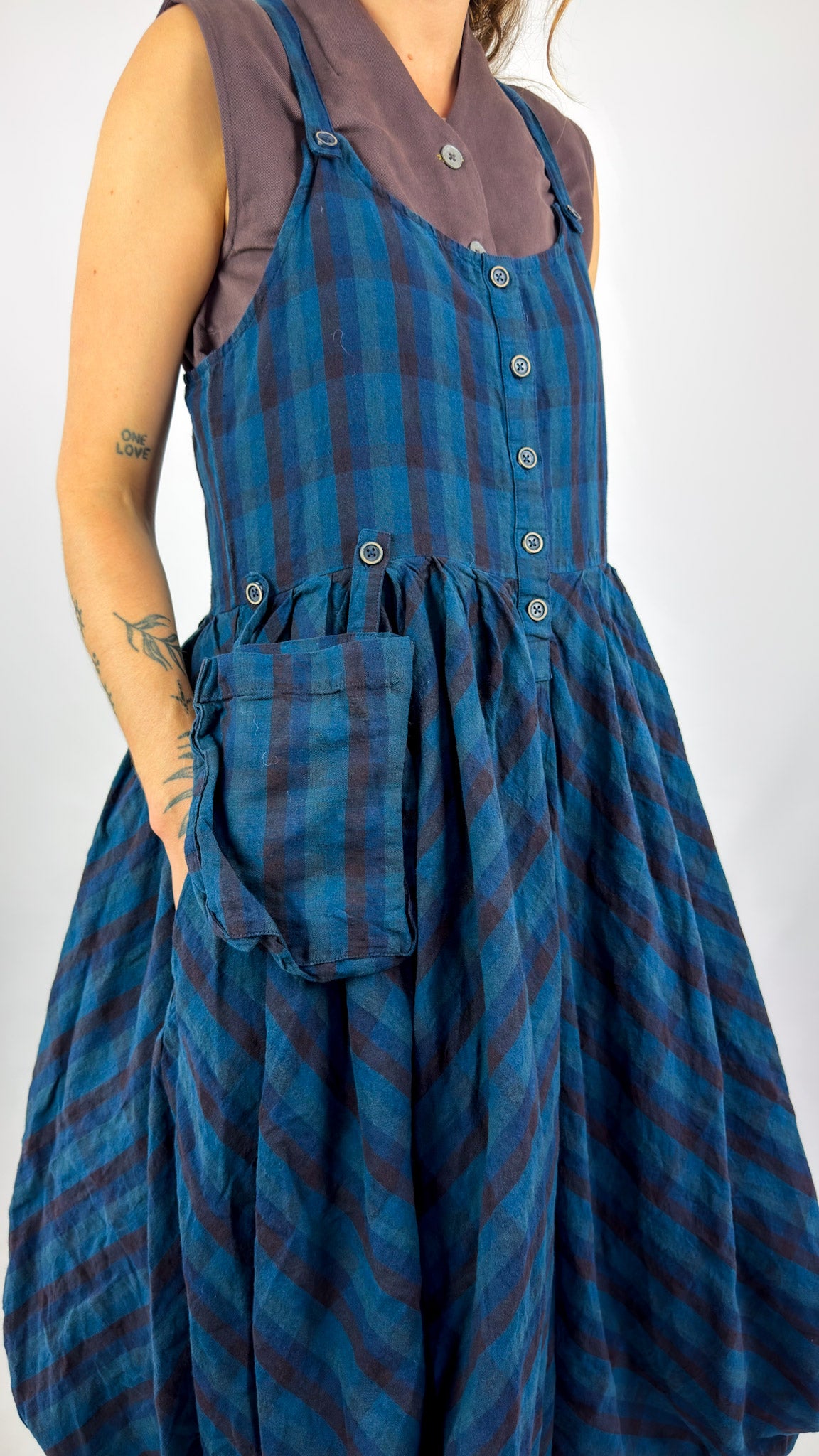 Ewa I Walla Kyra Dress Blue Check
