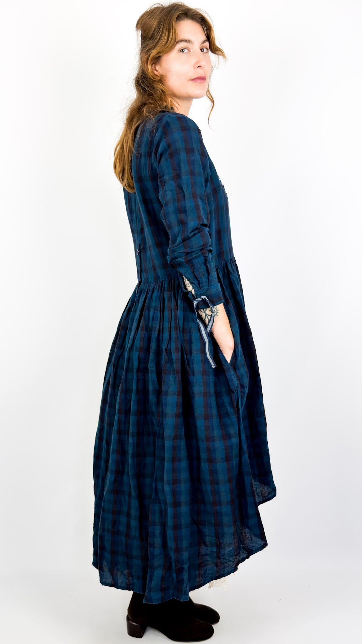 Ewa I Walla  Sally Dress Blue Check