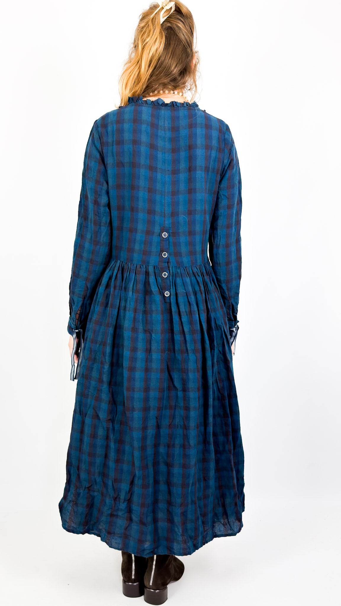 Ewa I Walla  Sally Dress Blue Check