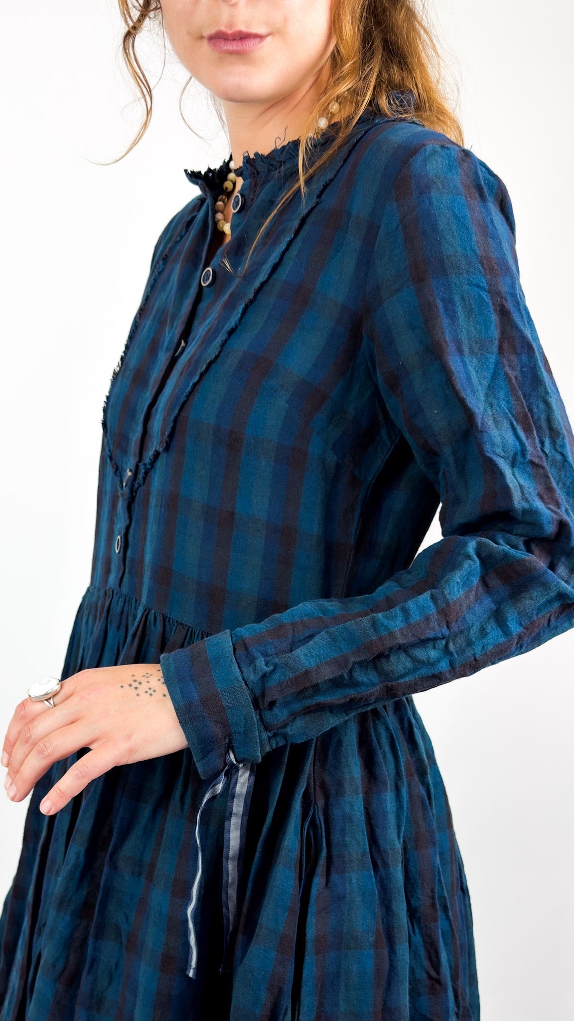 Ewa I Walla  Sally Dress Blue Check