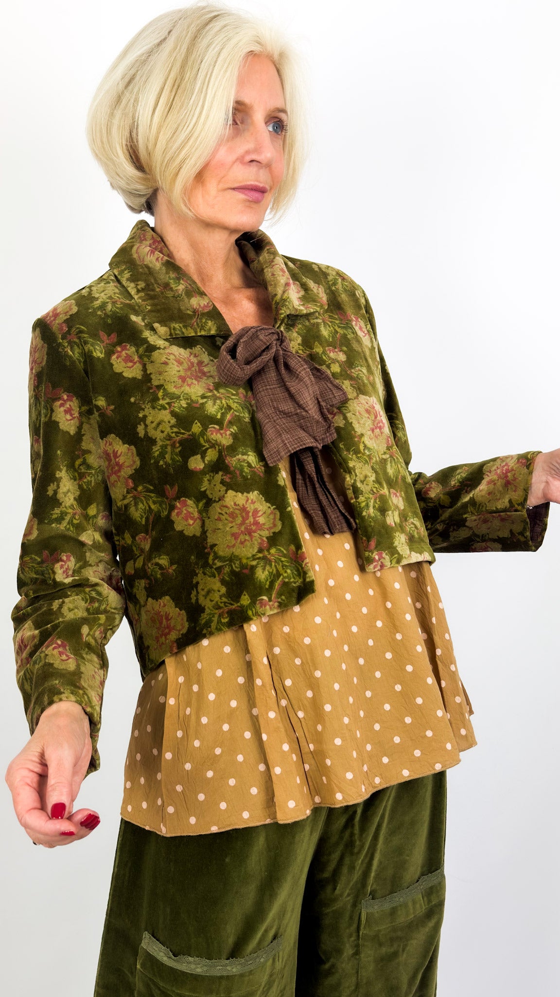 Les Ours Enoa Jacket Green Flowers