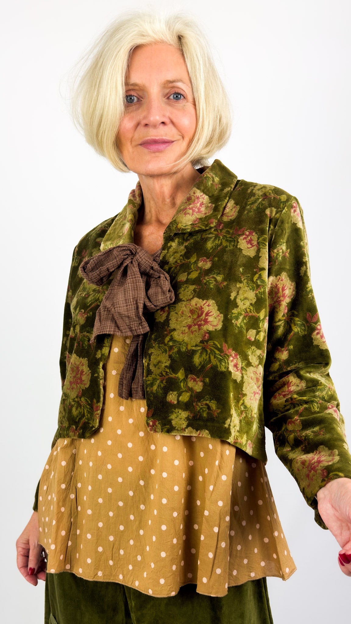 Les Ours Enoa Jacket Green Flowers