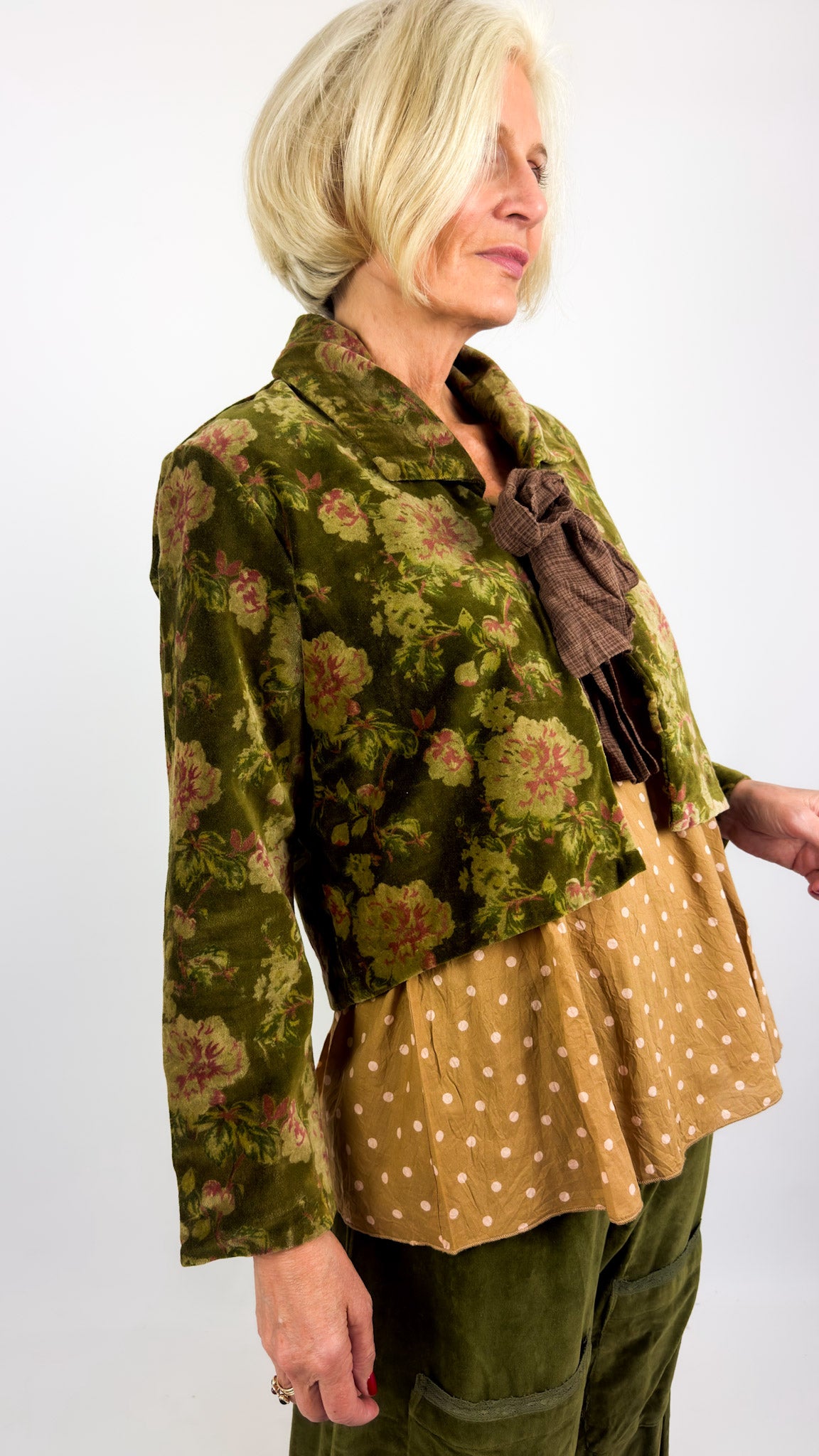 Les Ours Enoa Jacket Green Flowers