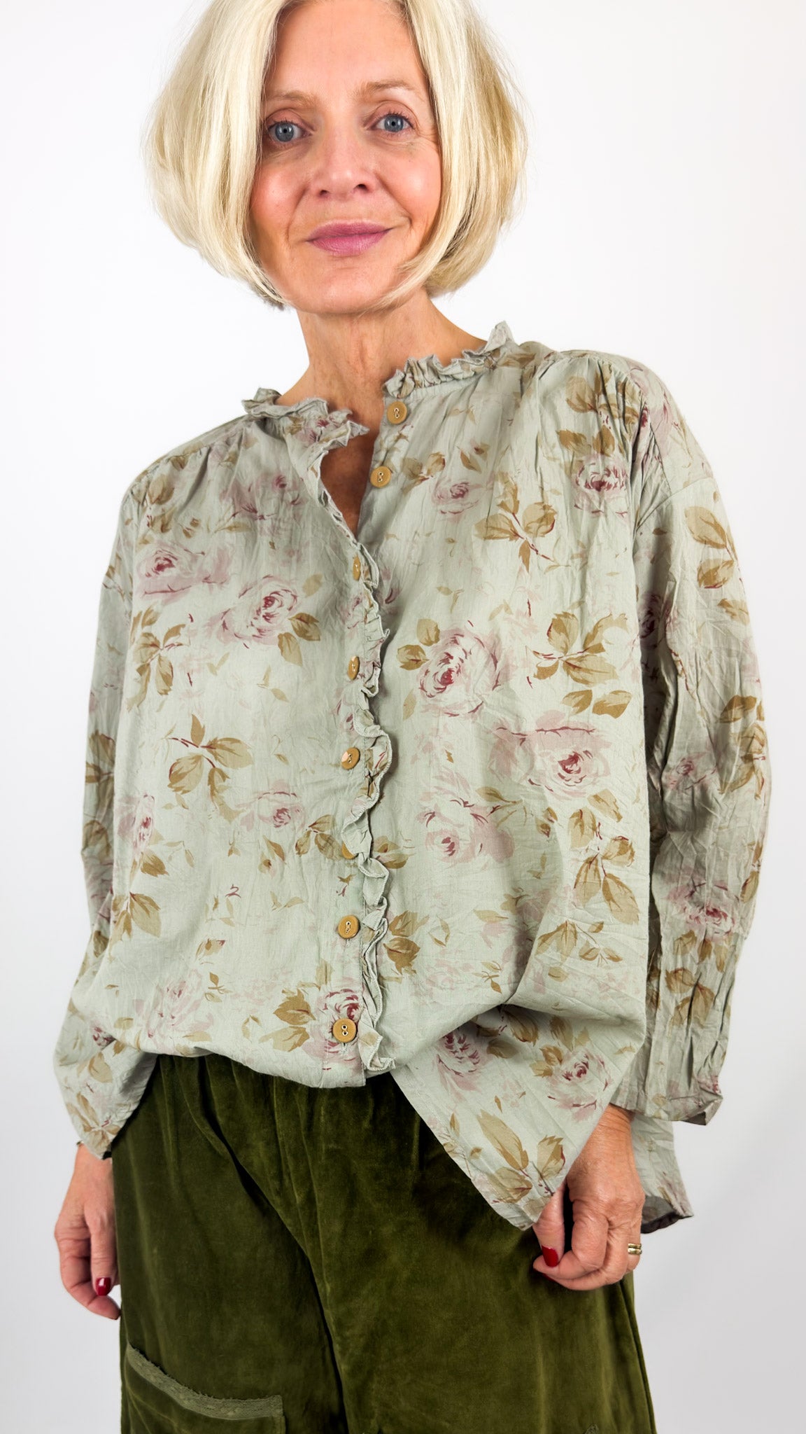 Les Ours Ari Blouse Sage Flowers