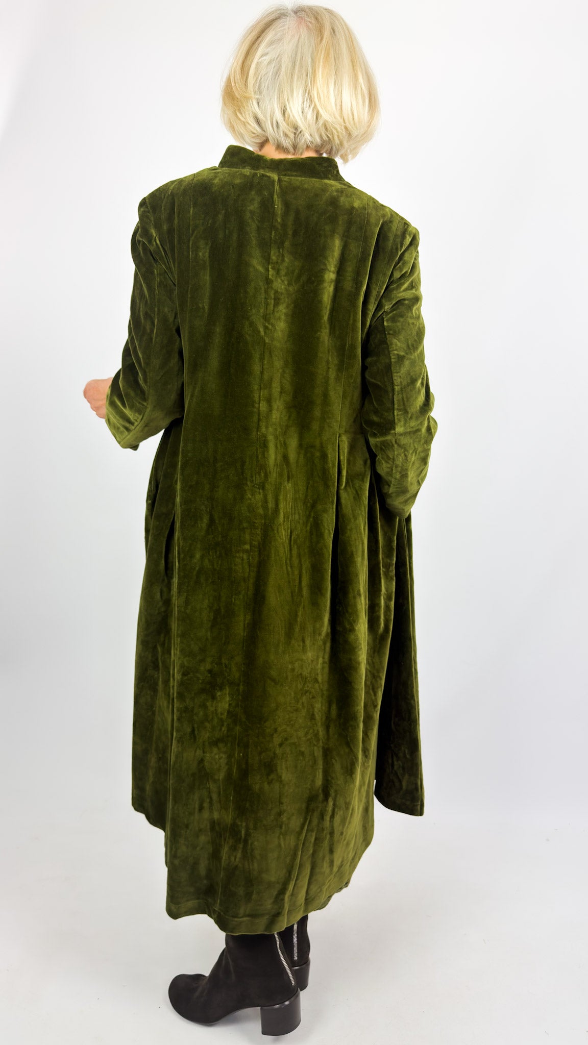 Les Ours Mae Coat Green Velvet