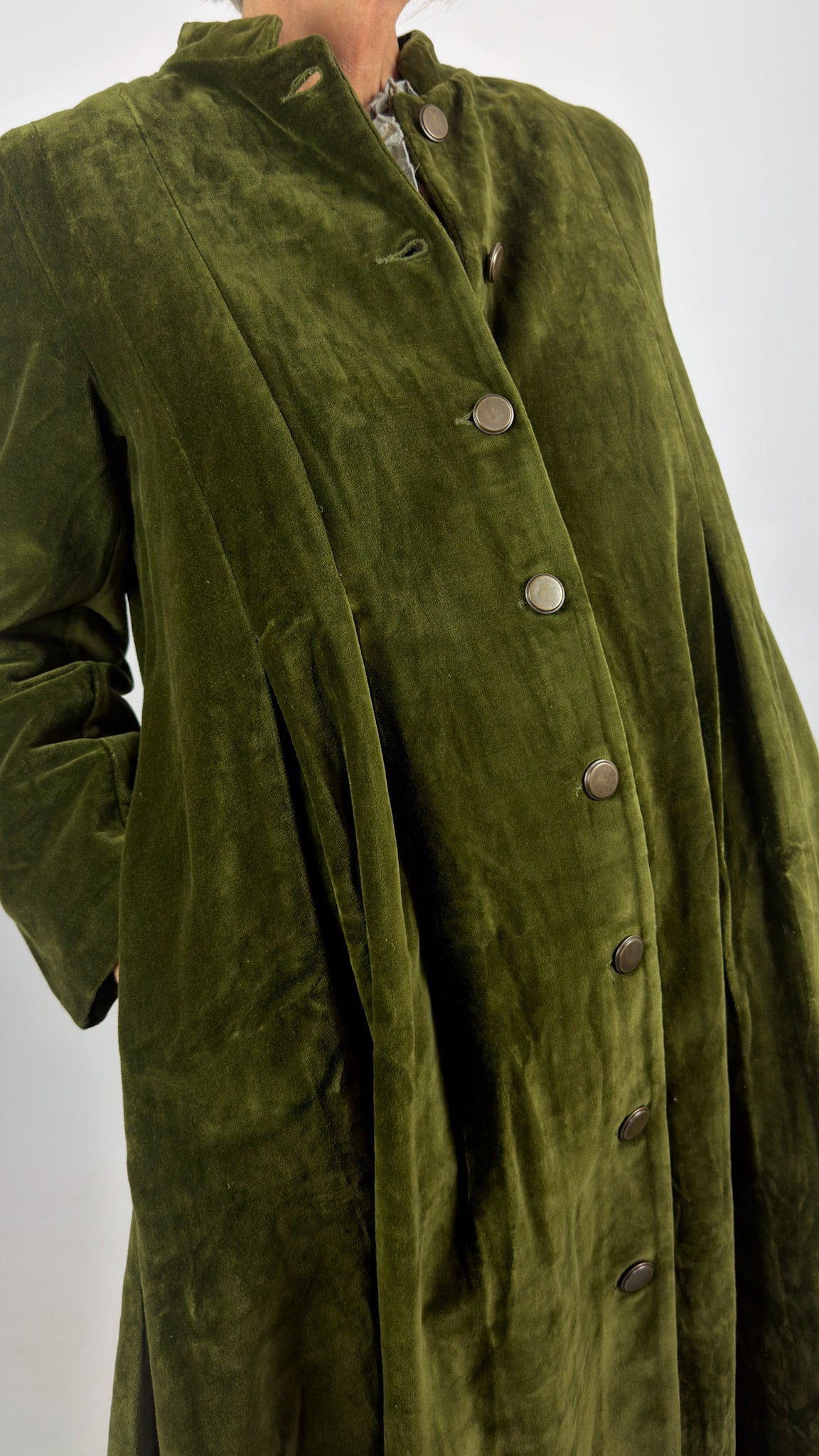 Les Ours Mae Coat Green Velvet