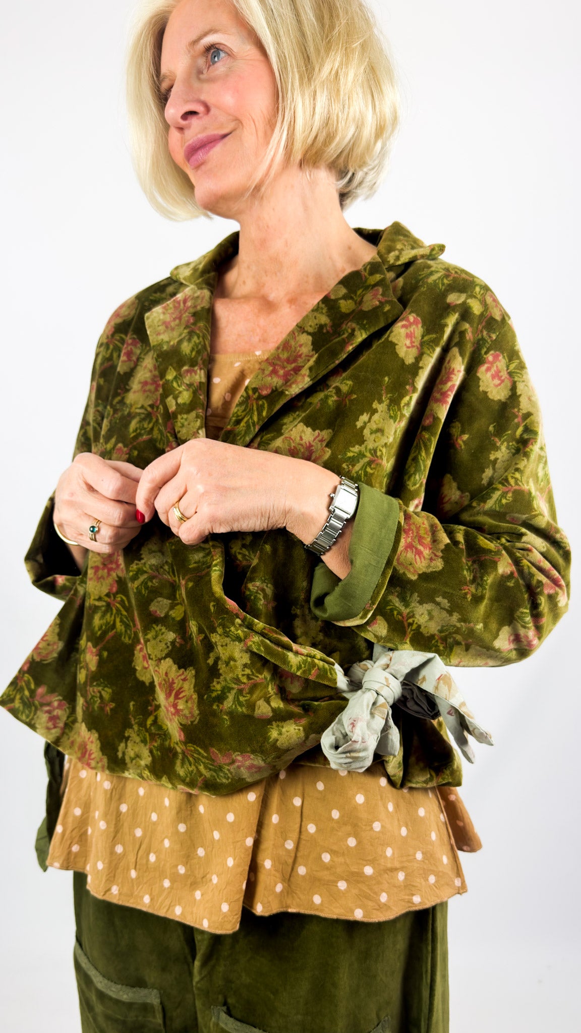 Les Ours Vavea Jacket Green Flowers