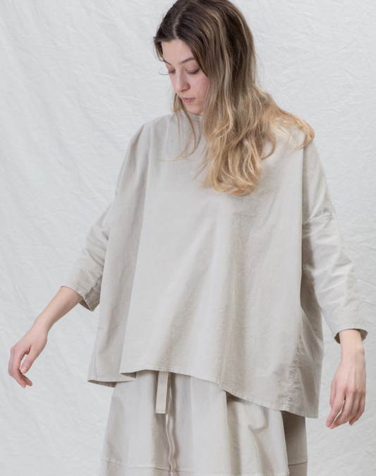 Album Di Familia Boatneck V Blouse Oatmeal