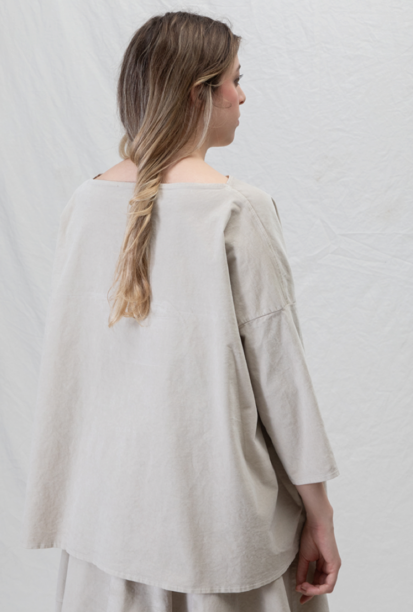Album Di Familia Boatneck V Blouse Oatmeal PRE-ORDER