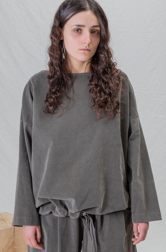 Album Di Famiglia V Drawstring Blouse Oatmeal PRE-ORDER