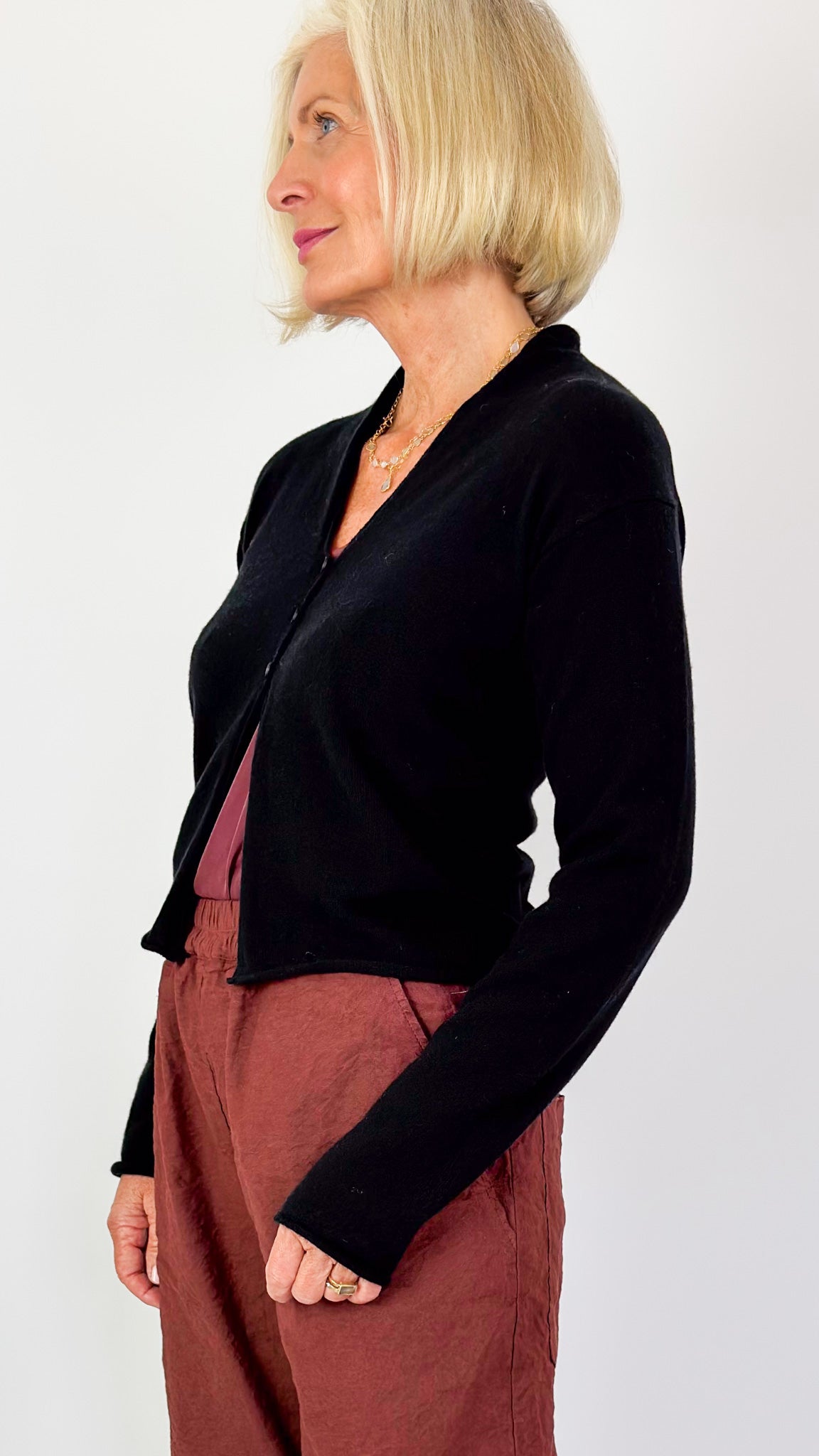 MJ Watson 643 Cardigan Black