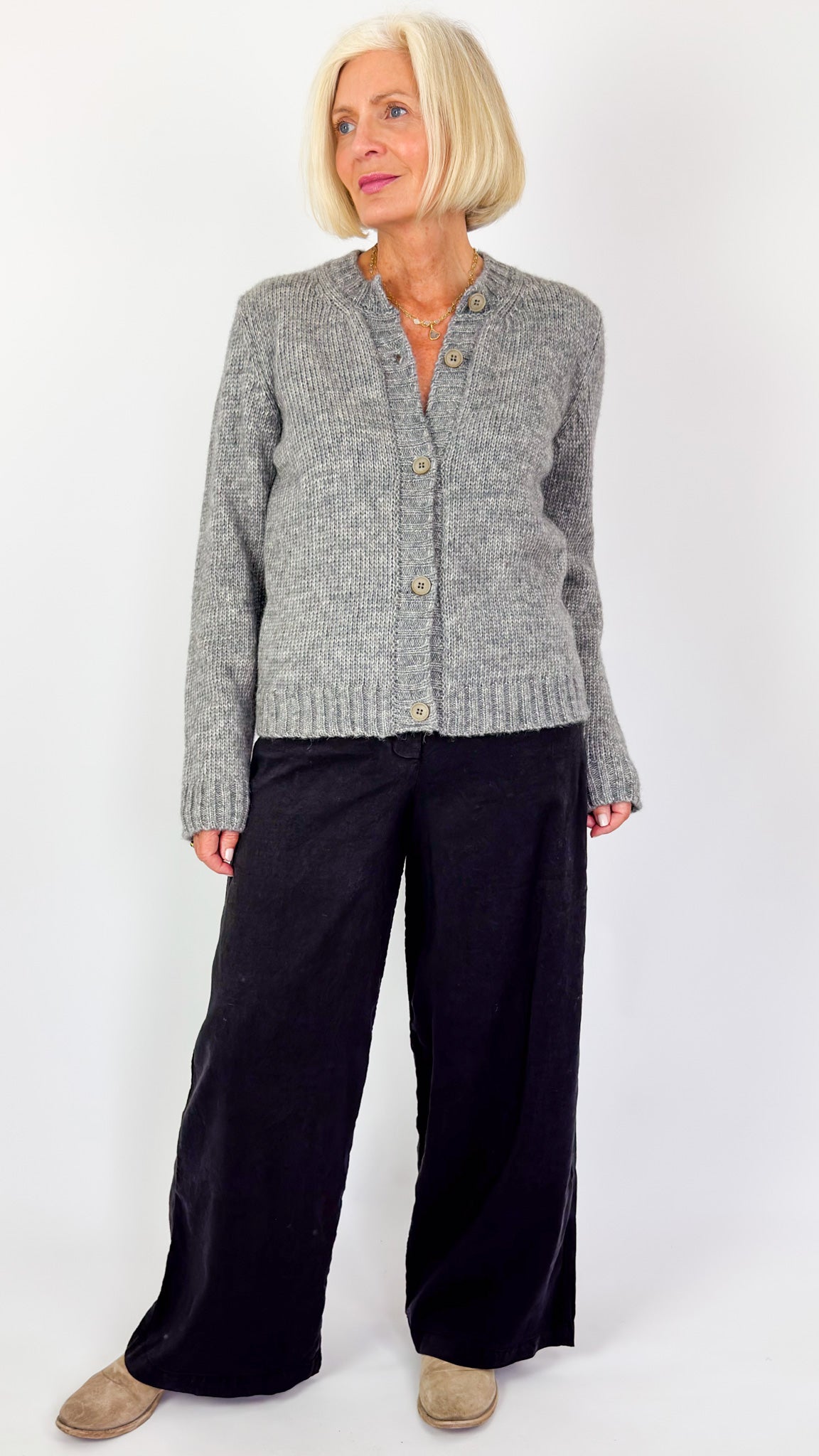 MJ Watson 658 Cardigan Grey