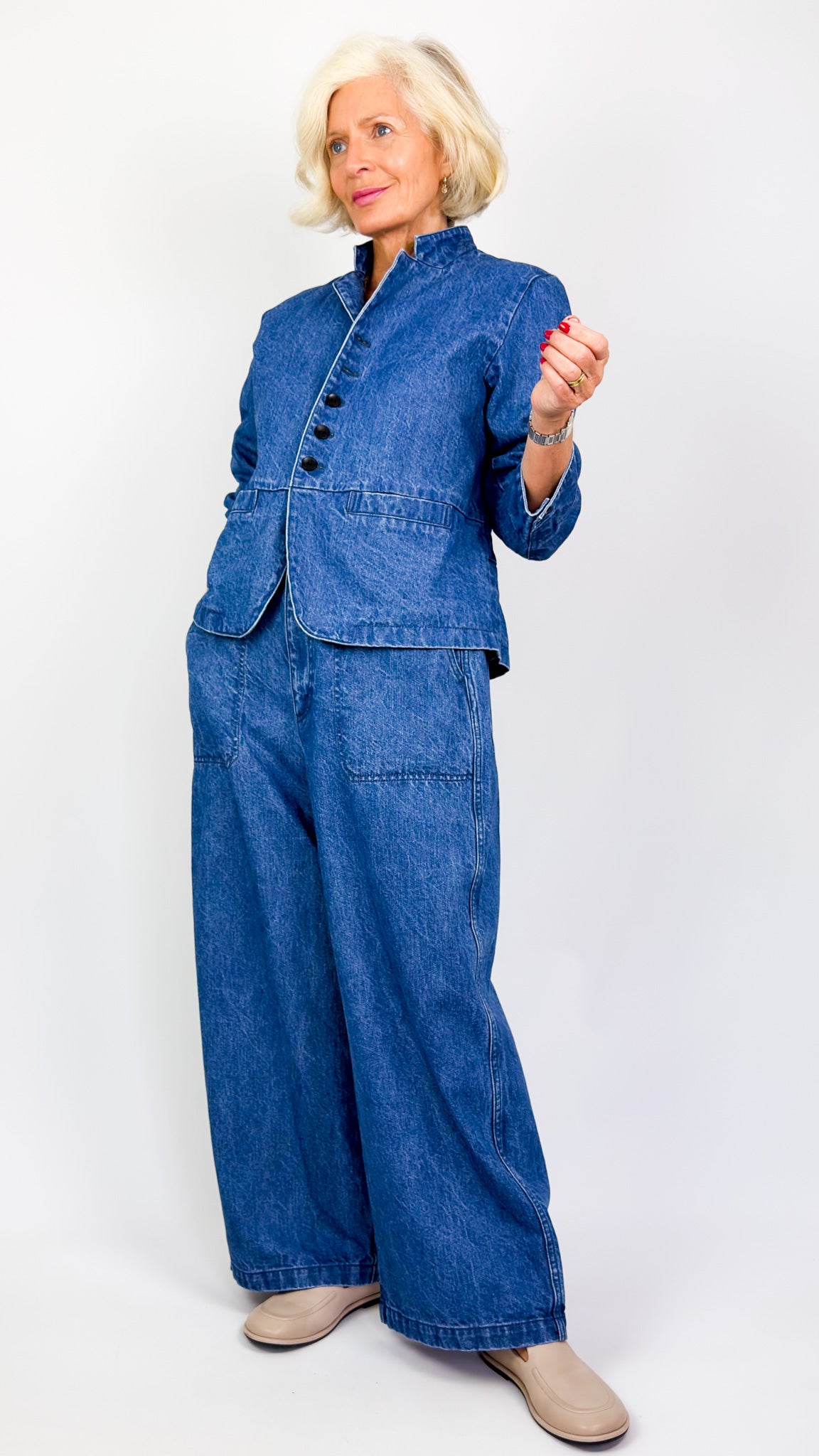 Pas de Calais 3477 Denim Jacket Blue