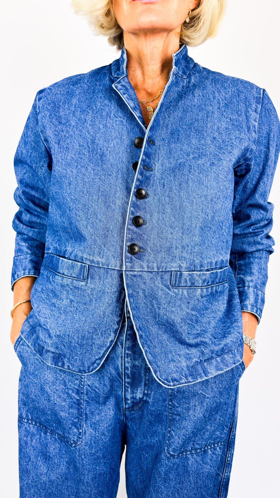 Pas de Calais 3477 Denim Jacket Blue