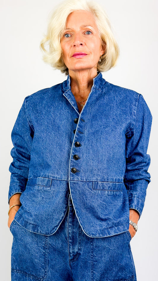 Pas de Calais 3477 Denim Jacket Blue