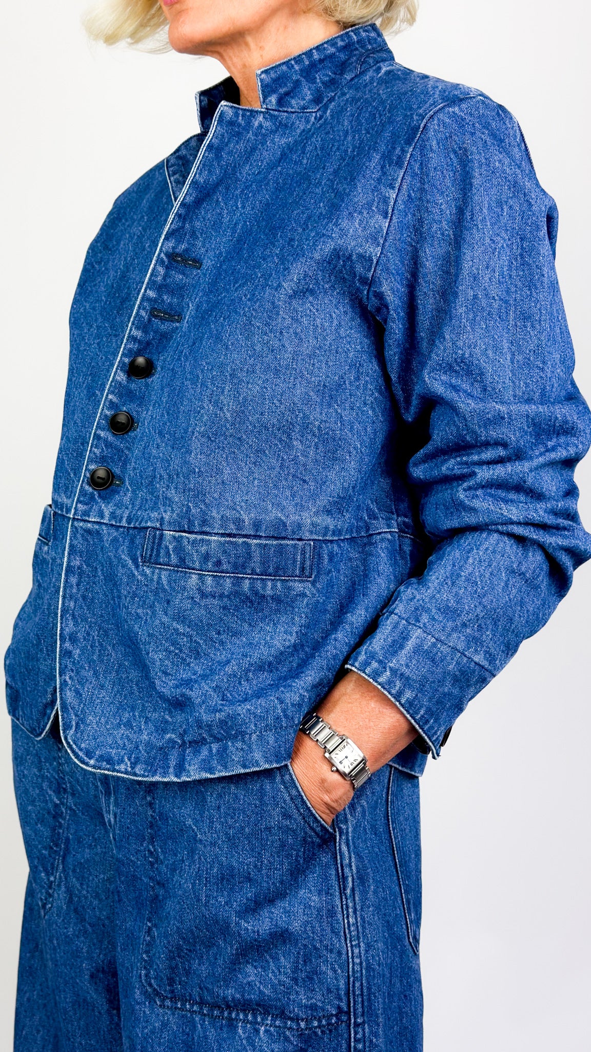 Pas de Calais 3477 Denim Jacket Blue