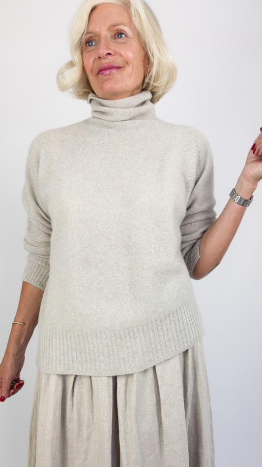 Pas De Calais 2705 Turtleneck Jumper Greige