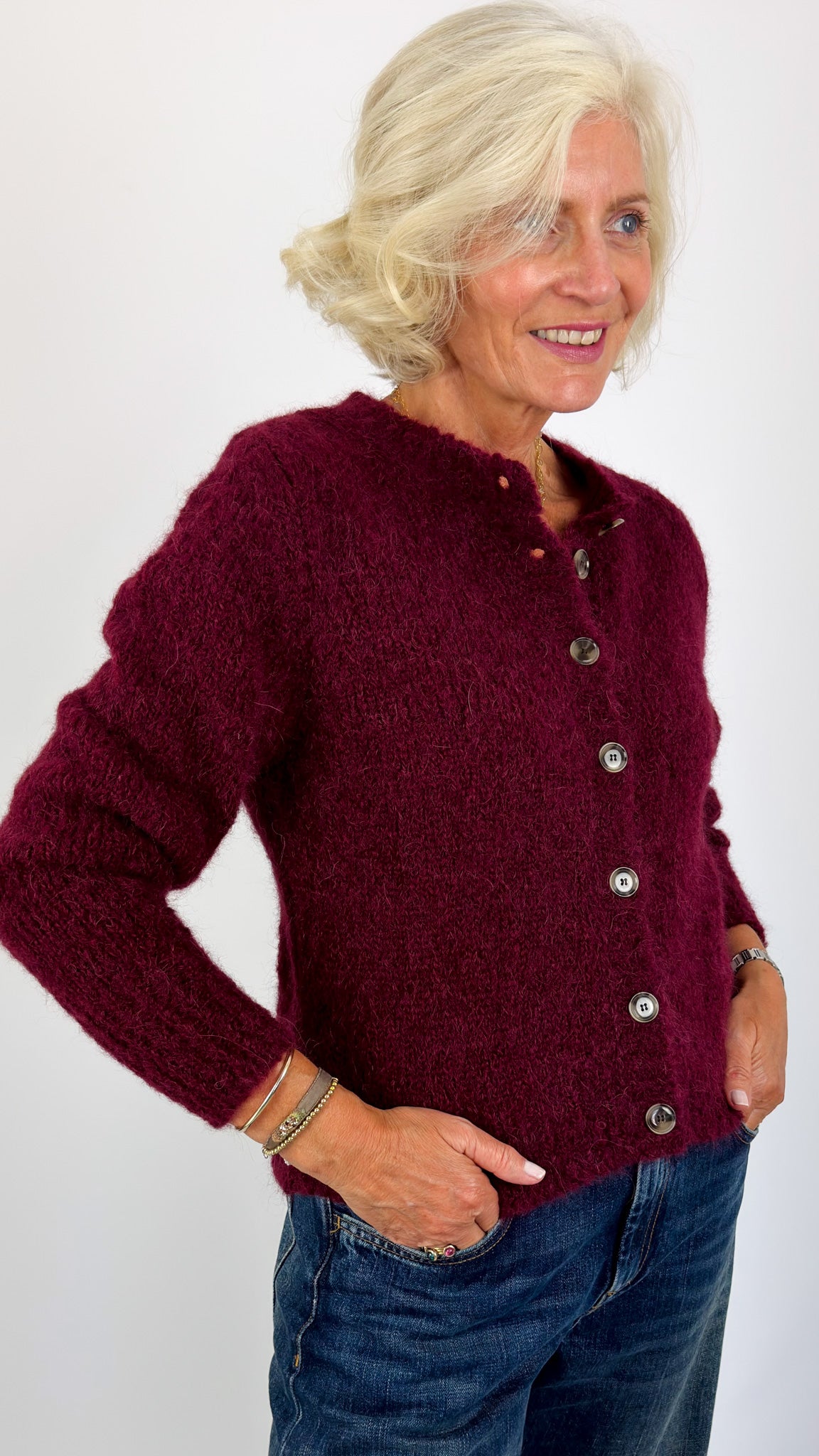 Sibin Linnegjerg Tallulah Cardigan Burgundy
