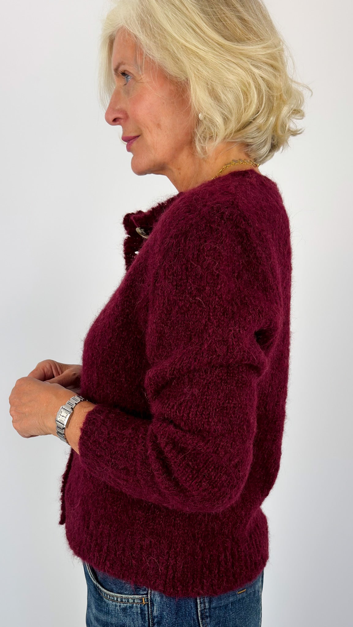 Sibin Linnegjerg Tallulah Cardigan Burgundy