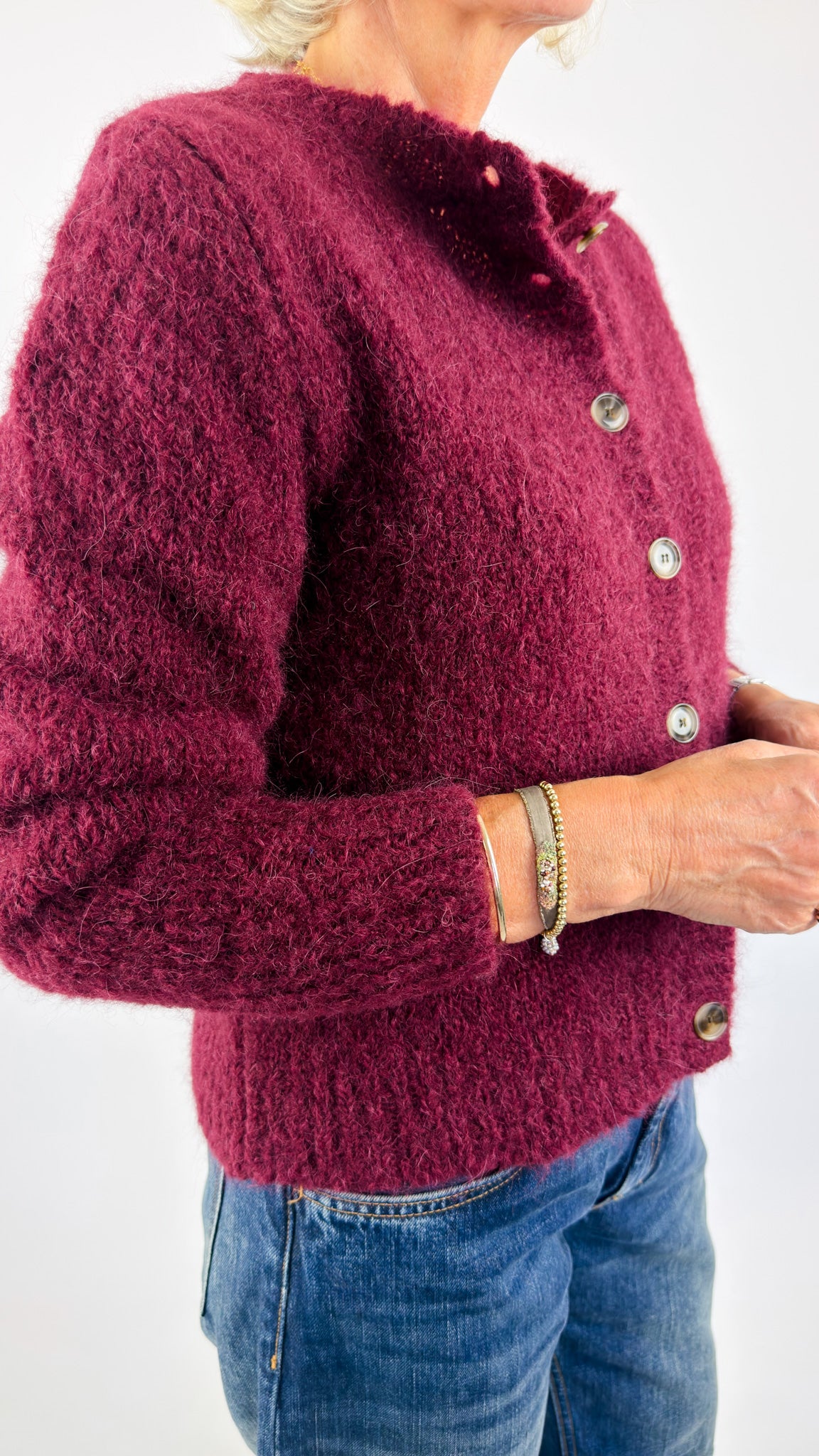 Sibin Linnegjerg Tallulah Cardigan Burgundy
