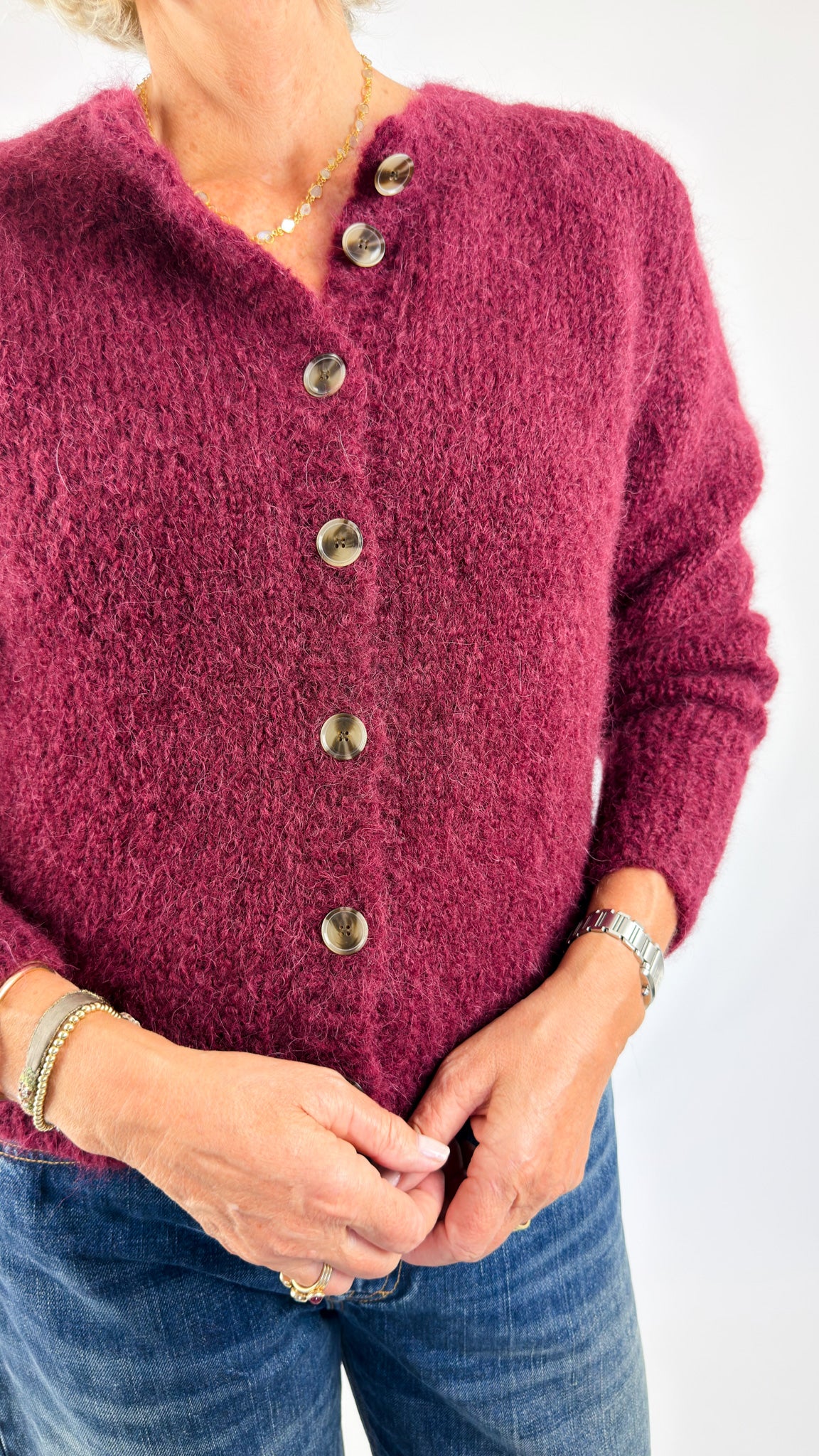 Sibin Linnegjerg Tallulah Cardigan Burgundy