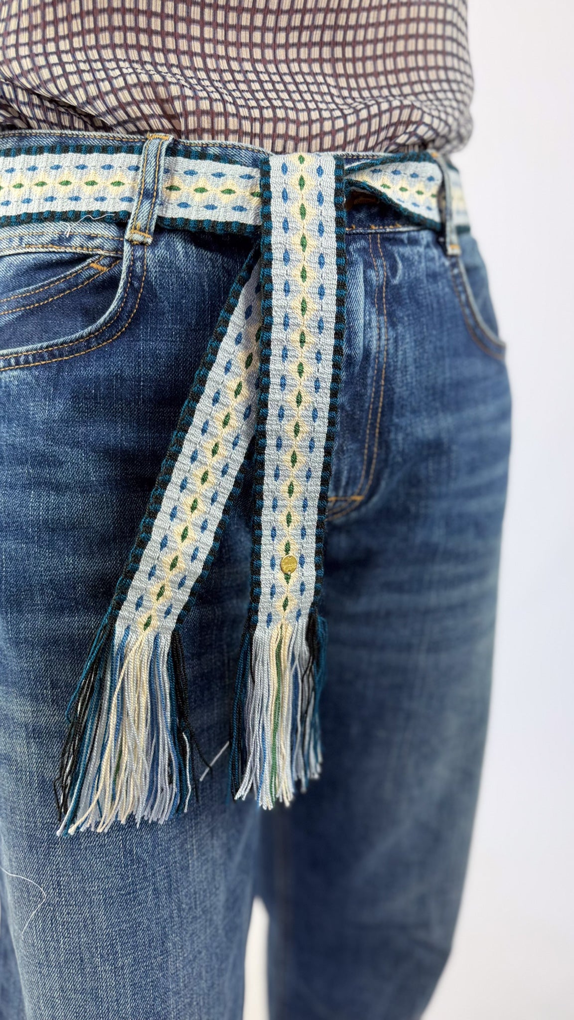 Guanabana 166 Belt Grey & Blue