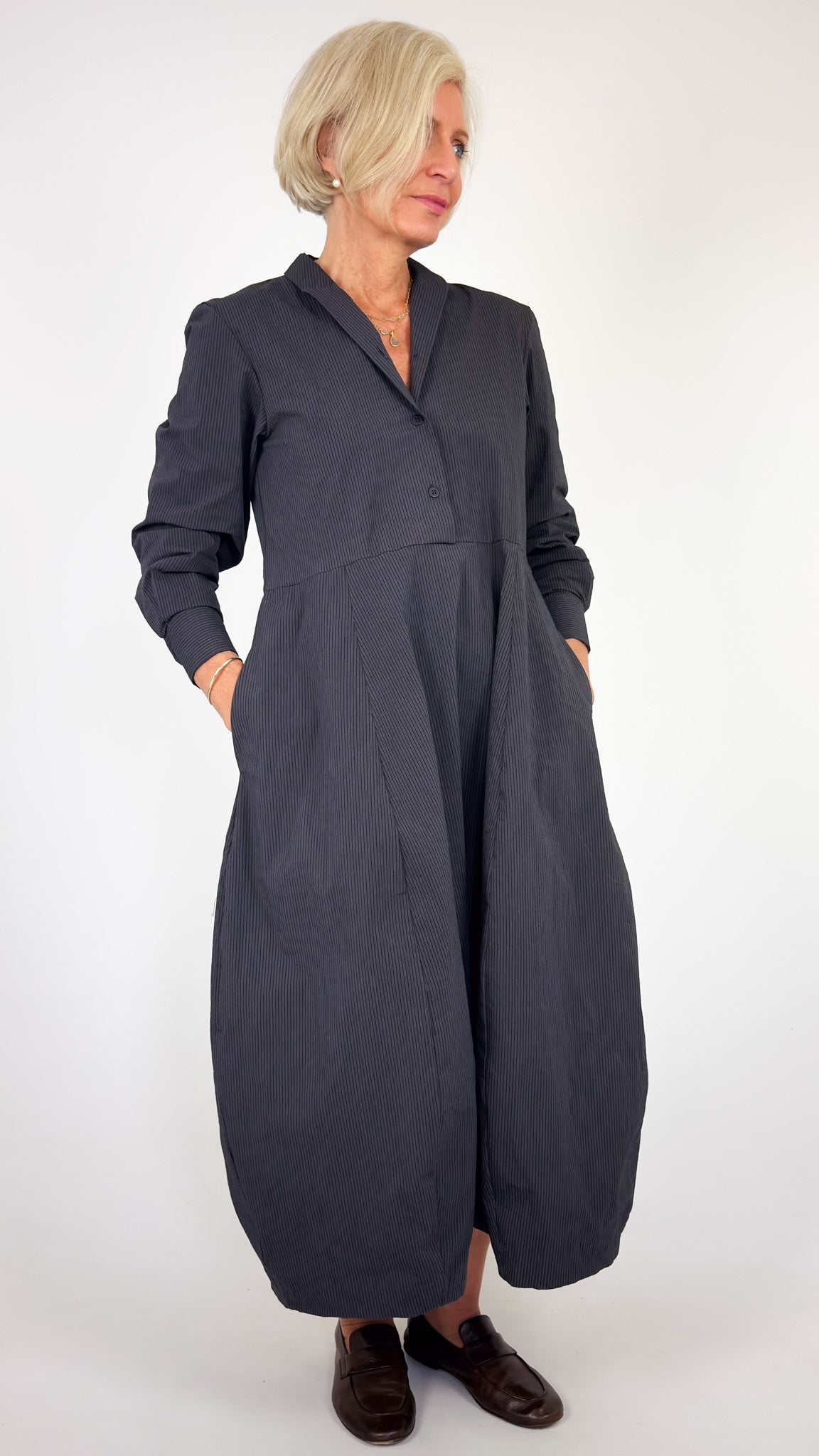 Bergfabel Letty Dress Grey Stripe