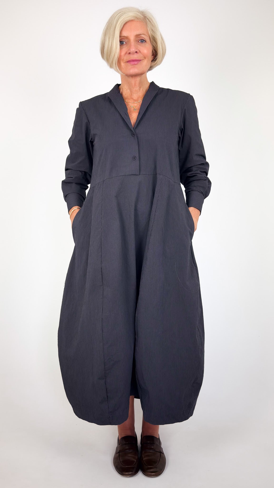 Bergfabel Letty Dress Grey Stripe