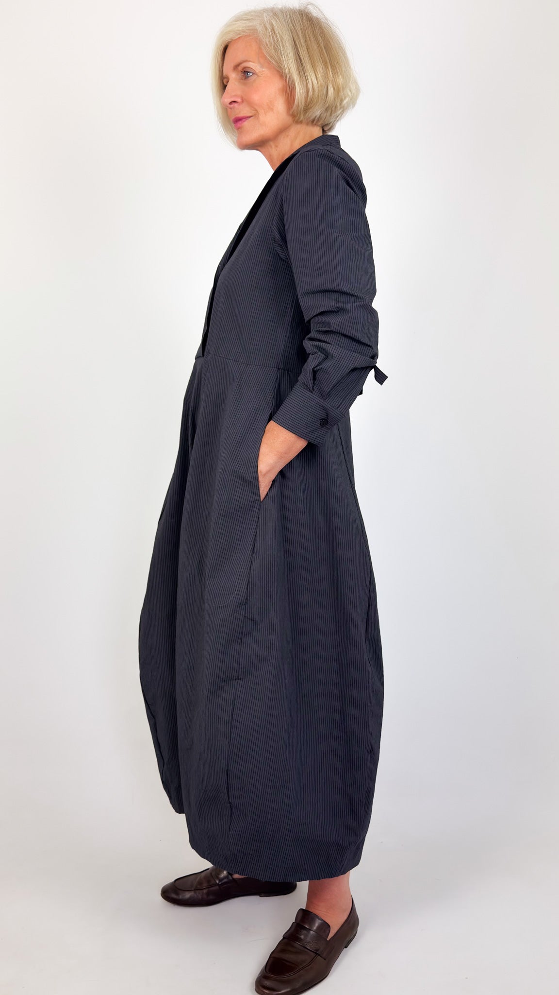 Bergfabel Letty Dress Grey Stripe