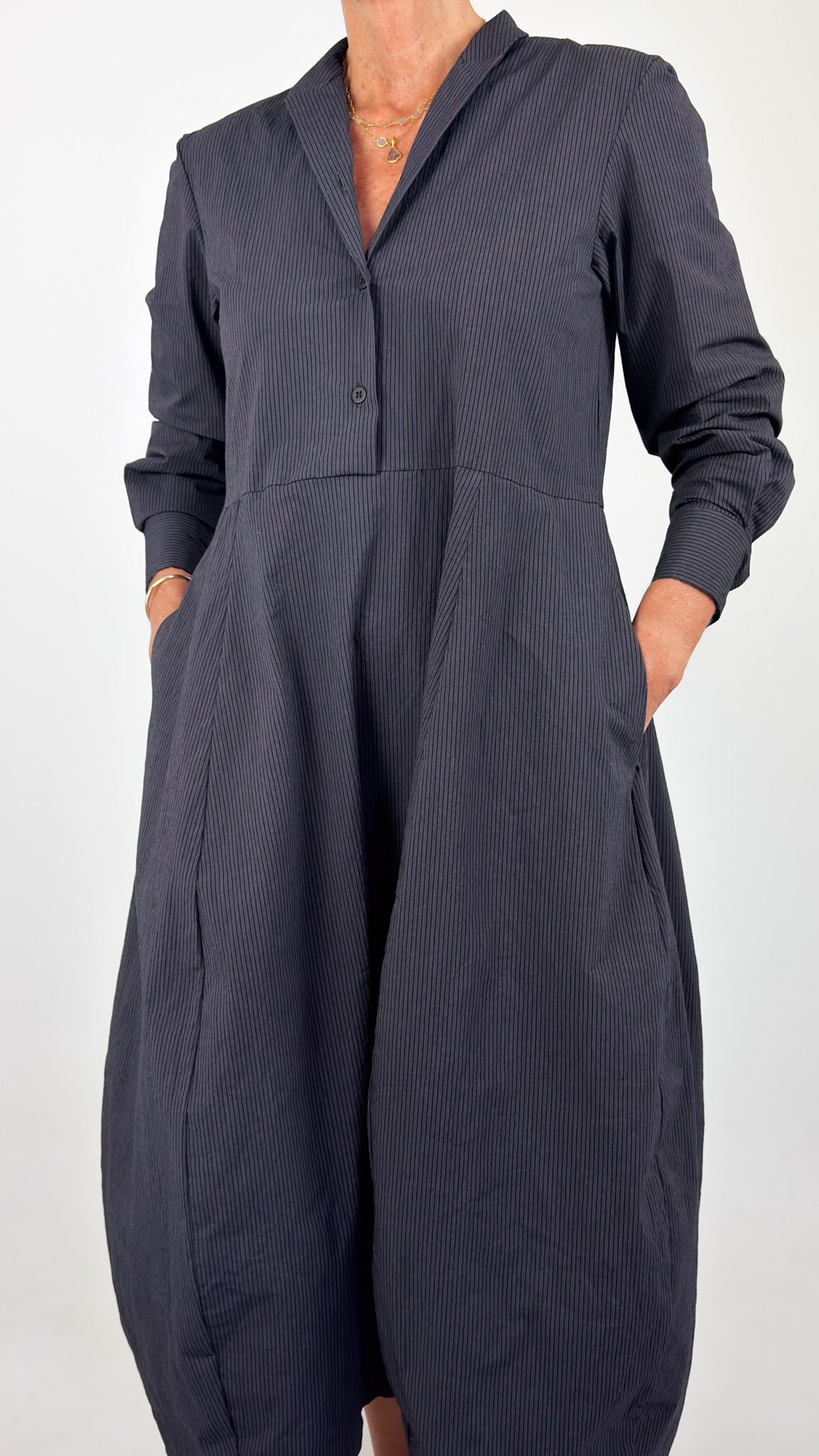 Bergfabel Letty Dress Grey Stripe