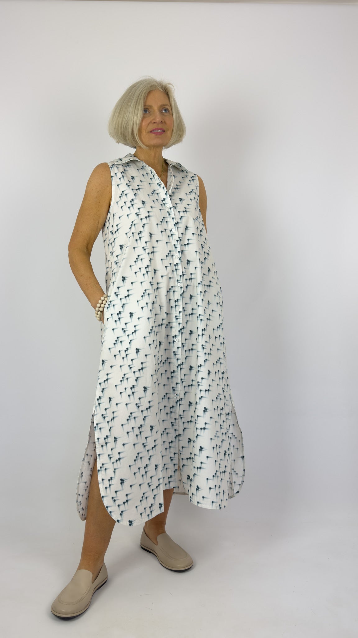 Humility Jira Dress Marine/White