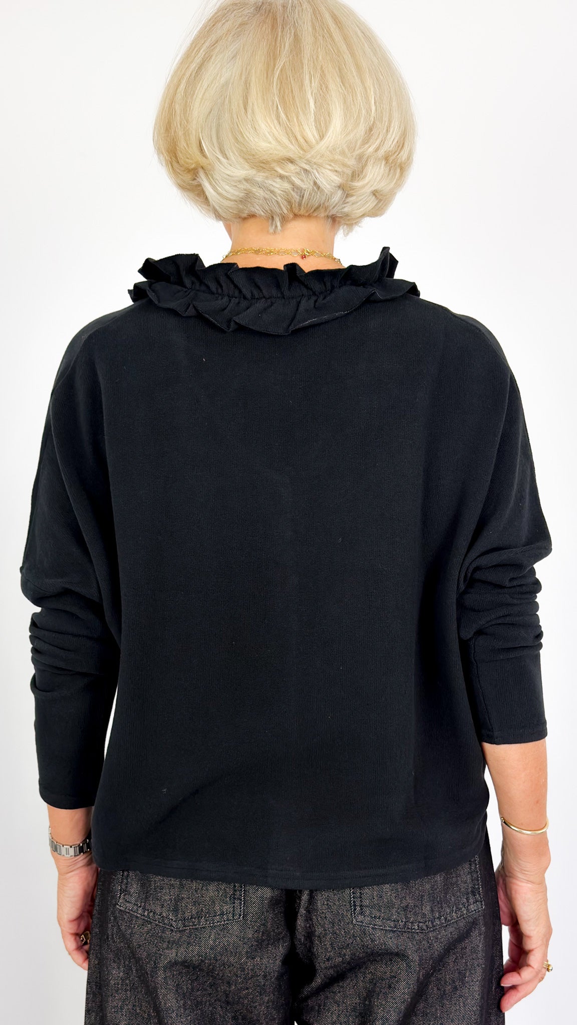 Neirami 303 Ruched Cardigan Black