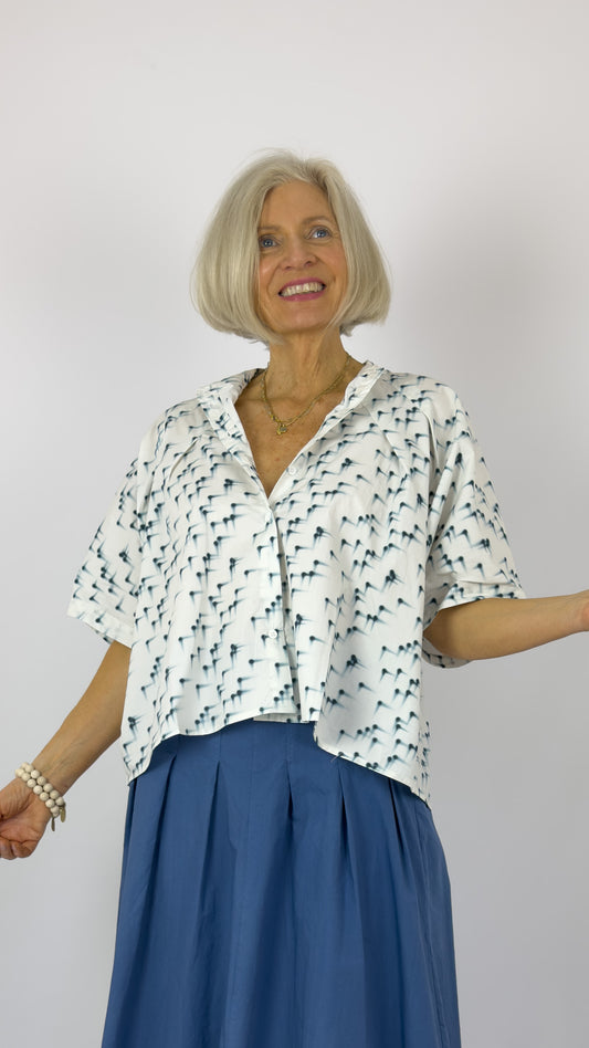 Humility Juno Shirt Marine/White