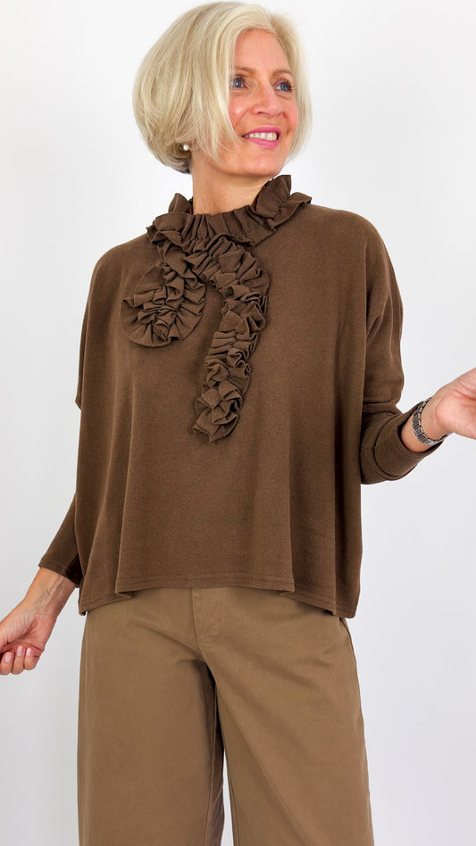 Neirami 304 Ruched Jumper Tobacco