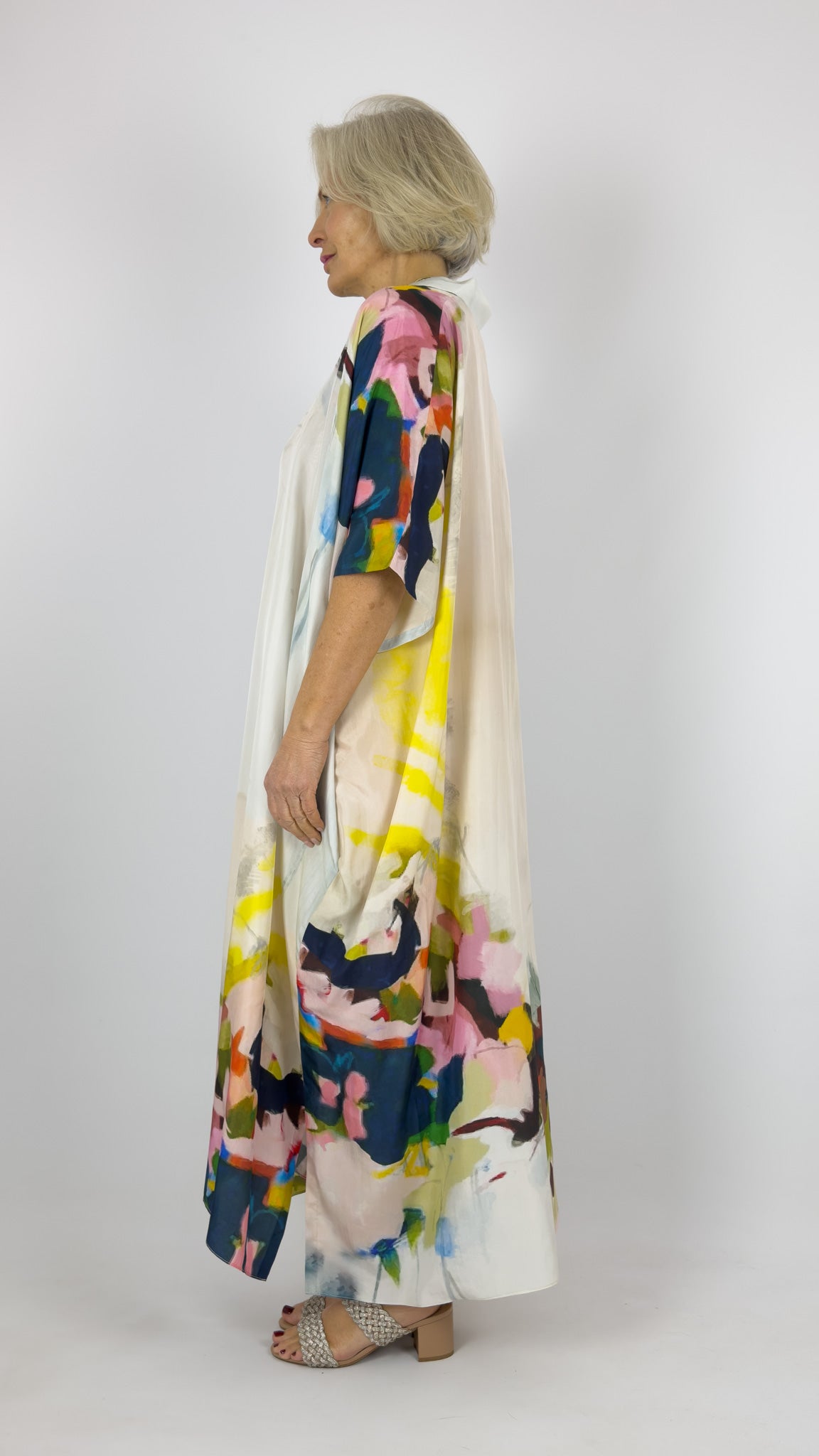Beetroot Kiseki Kaftan Dress Stone Petals