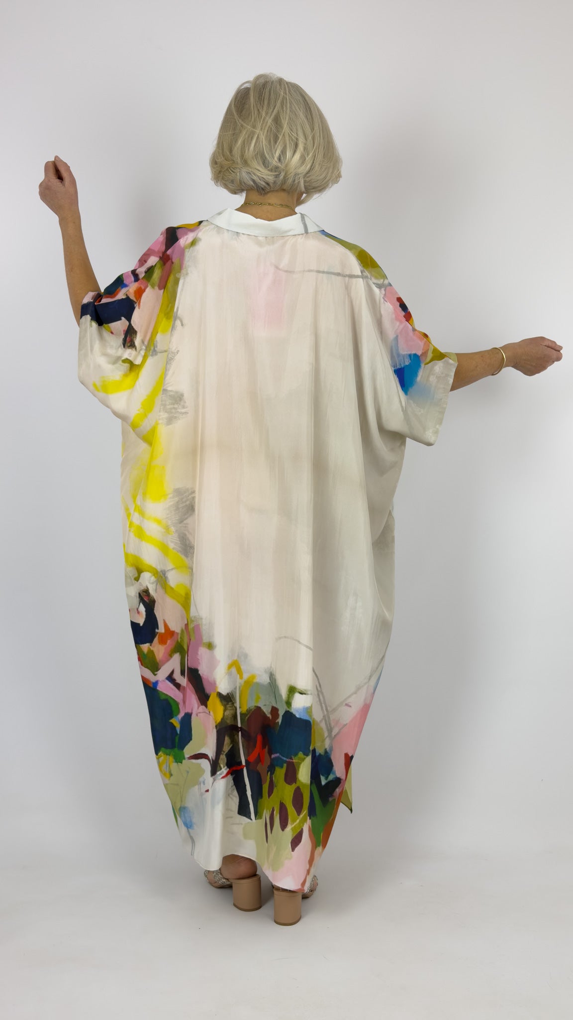Beetroot Kiseki Kaftan Dress Stone Petals