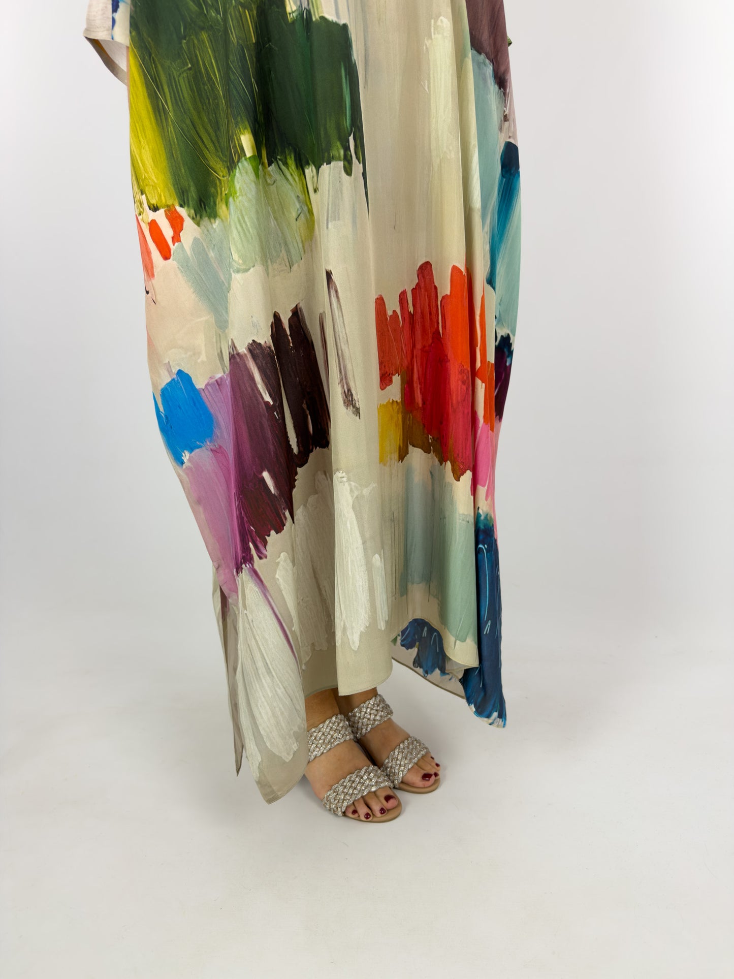 Beetroot Kiseki Kaftan Dress Silk Stroke