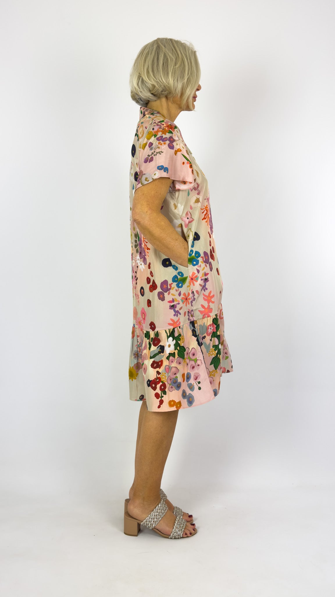 Beetroot Haruki Dress Floral Garland