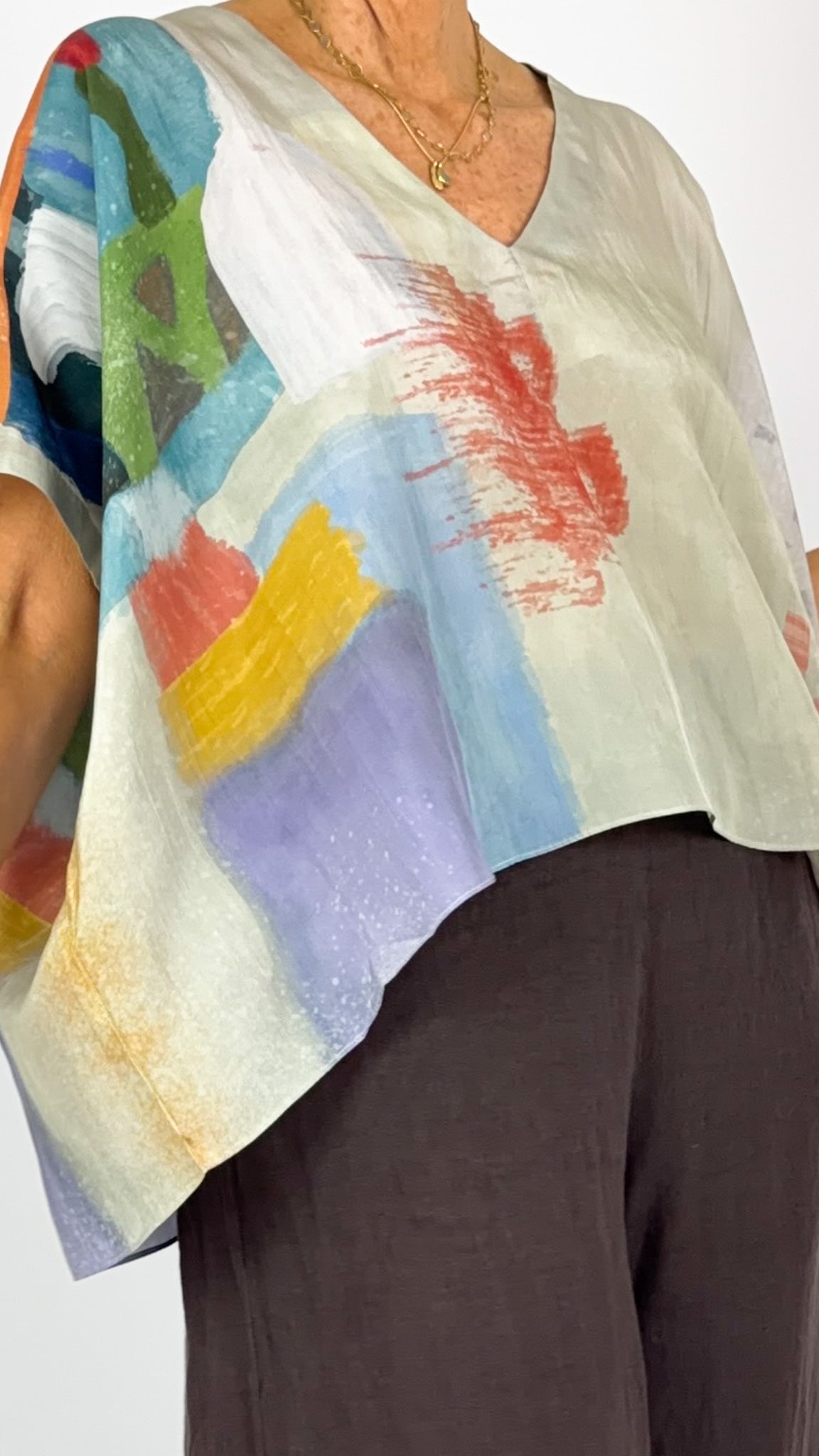 Beetroot Kai Kaftan Blouse Cloud Trace