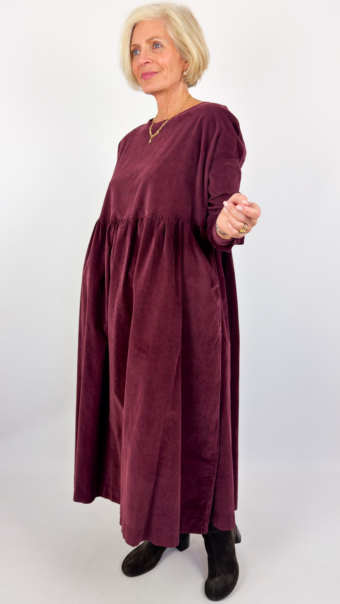 Album Di Famiglia V Round-Neck Dress Wine
