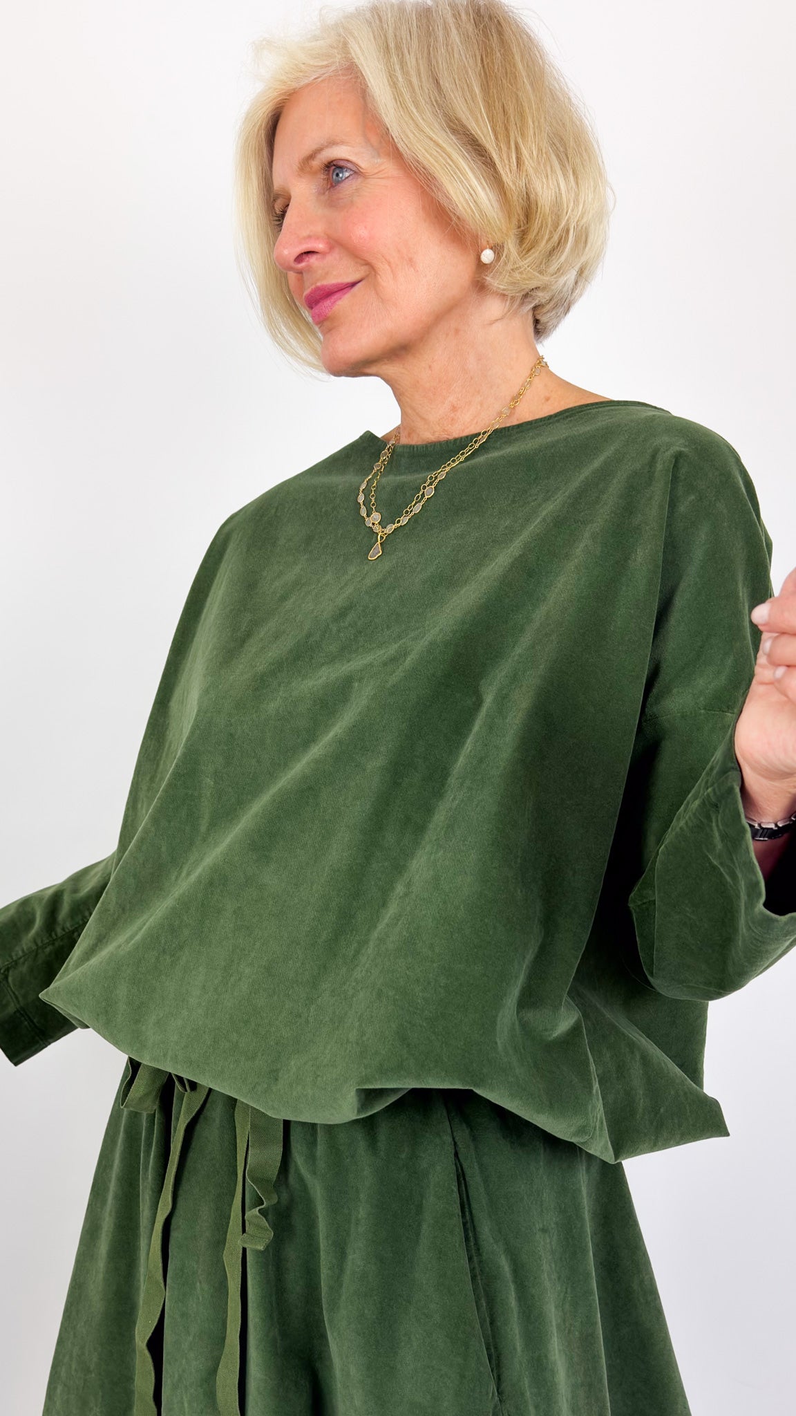 Album Di Famiglia V Drawstring Blouse Forest